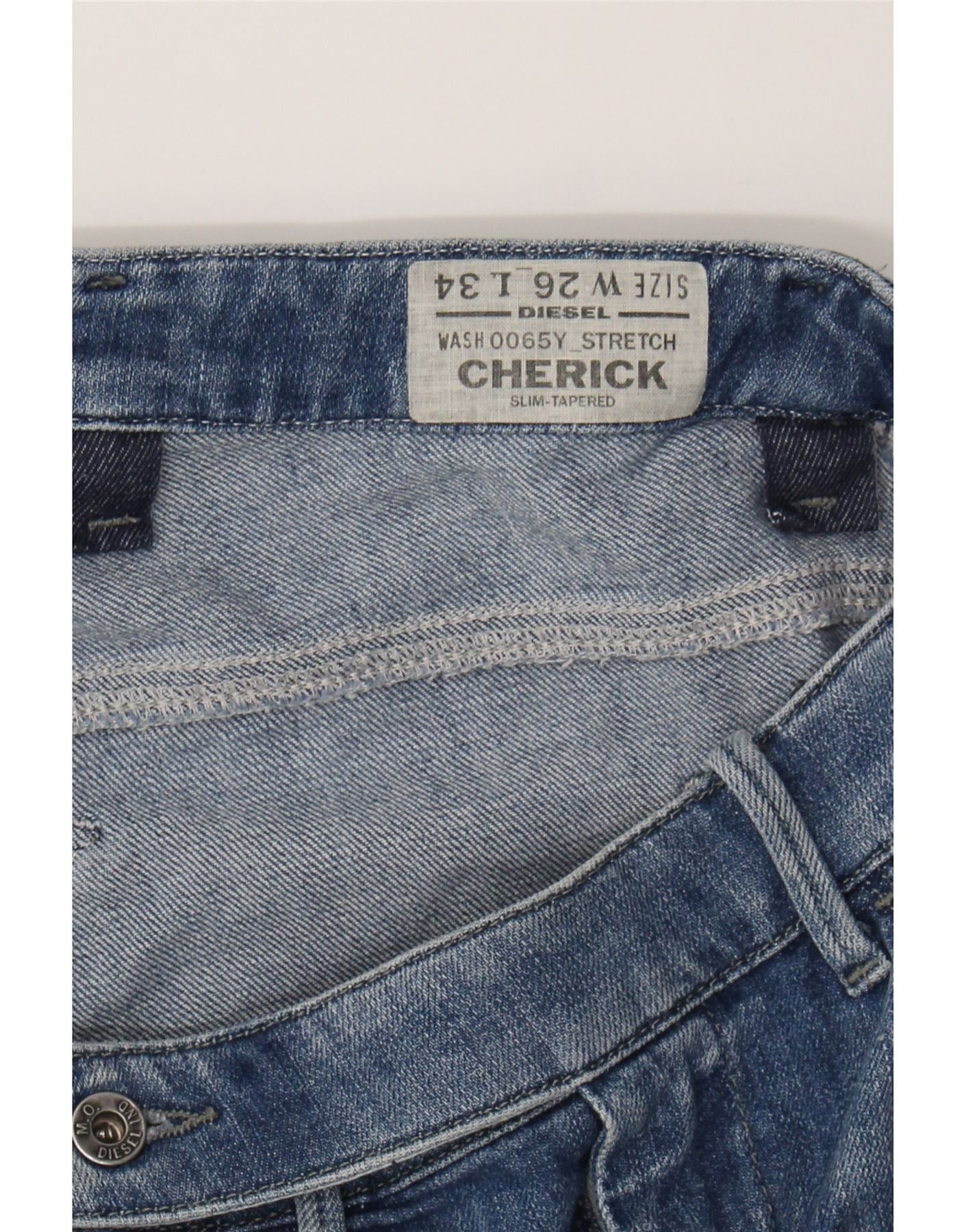 Diesel Womens Cherick Slim Tapered Jeans W26 L34 Blue Cotton Classi Size 42" / US 20 - 3 Thumbnail