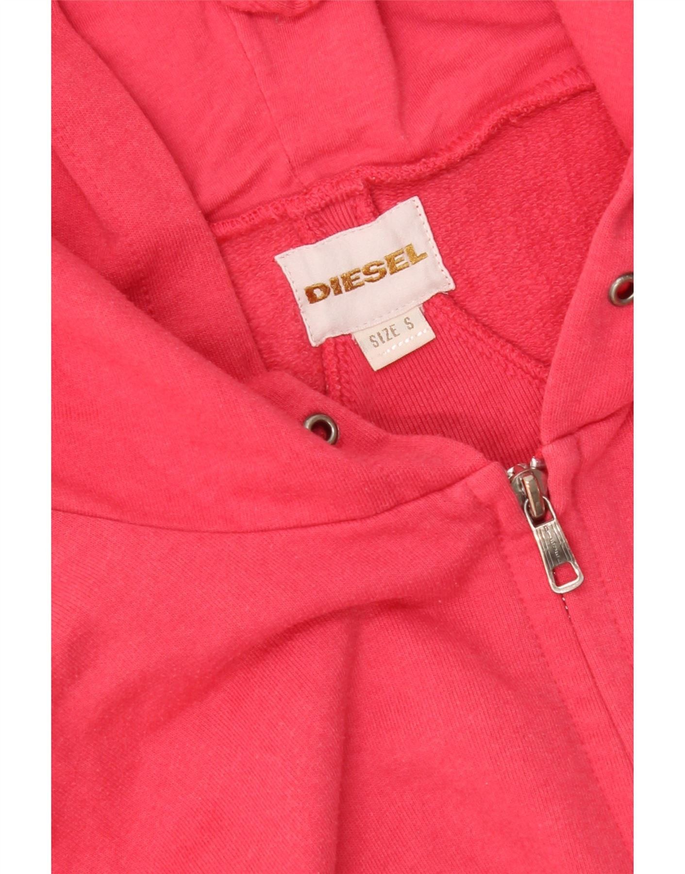 Diesel Womens Zip Hoodie Sweater UK 10 Small Pink Polyester Size S / US 4 / IT 40 - 3 Thumbnail