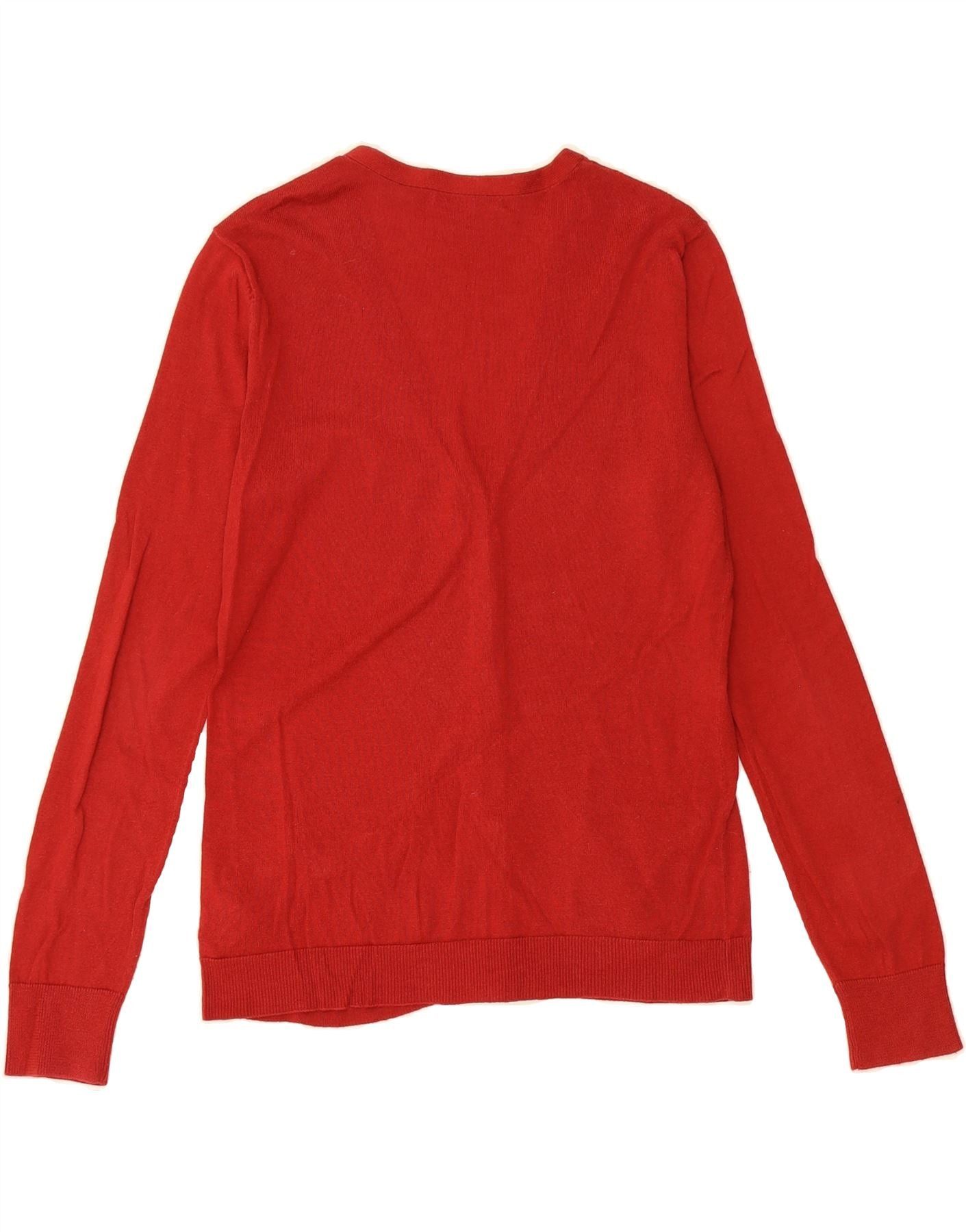 Ralph Lauren Womens Cardigan Sweater UK 10 Small Red Cotton Size S / US 4 / IT 40 - 2 Thumbnail