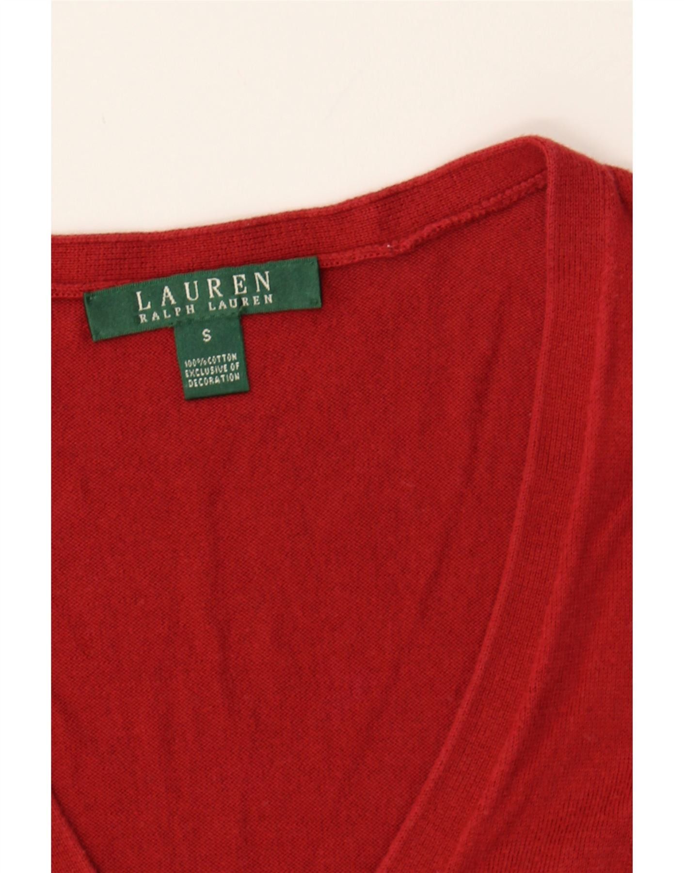 Ralph Lauren Womens Cardigan Sweater UK 10 Small Red Cotton Size S / US 4 / IT 40 - 3 Thumbnail