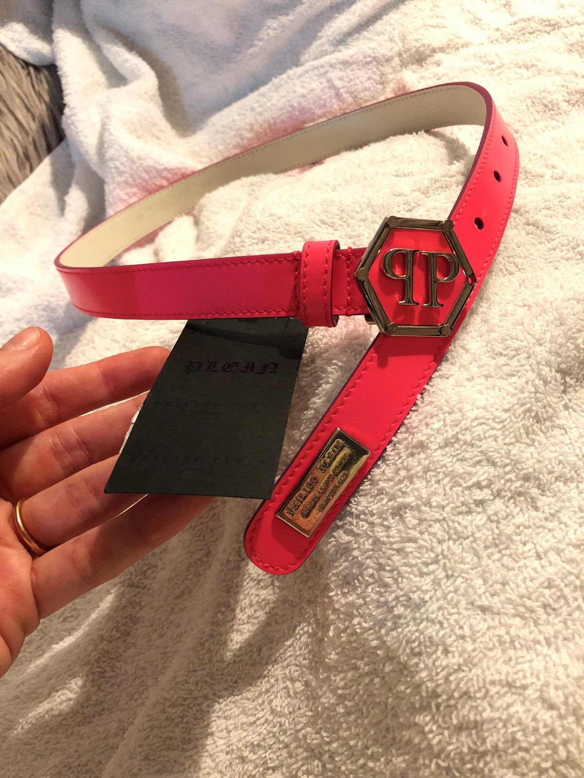 Philipp Plein Belt pink silver 60cm XS