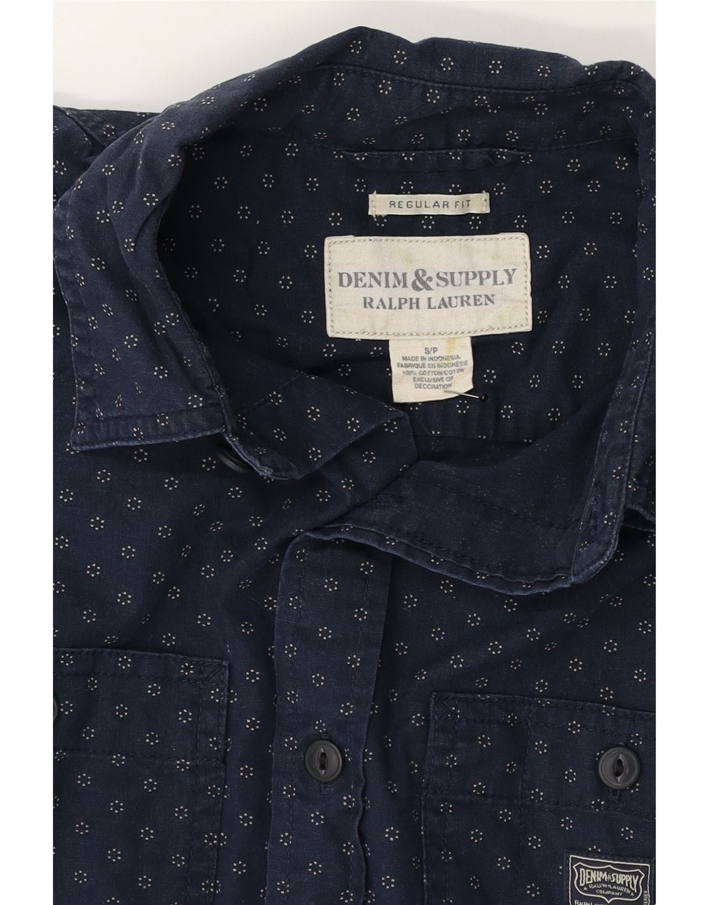 Ralph Lauren Mens Shirt Small Navy Blue Floral Cotton Size US S / EU 44-46 / 1 - 3 Thumbnail