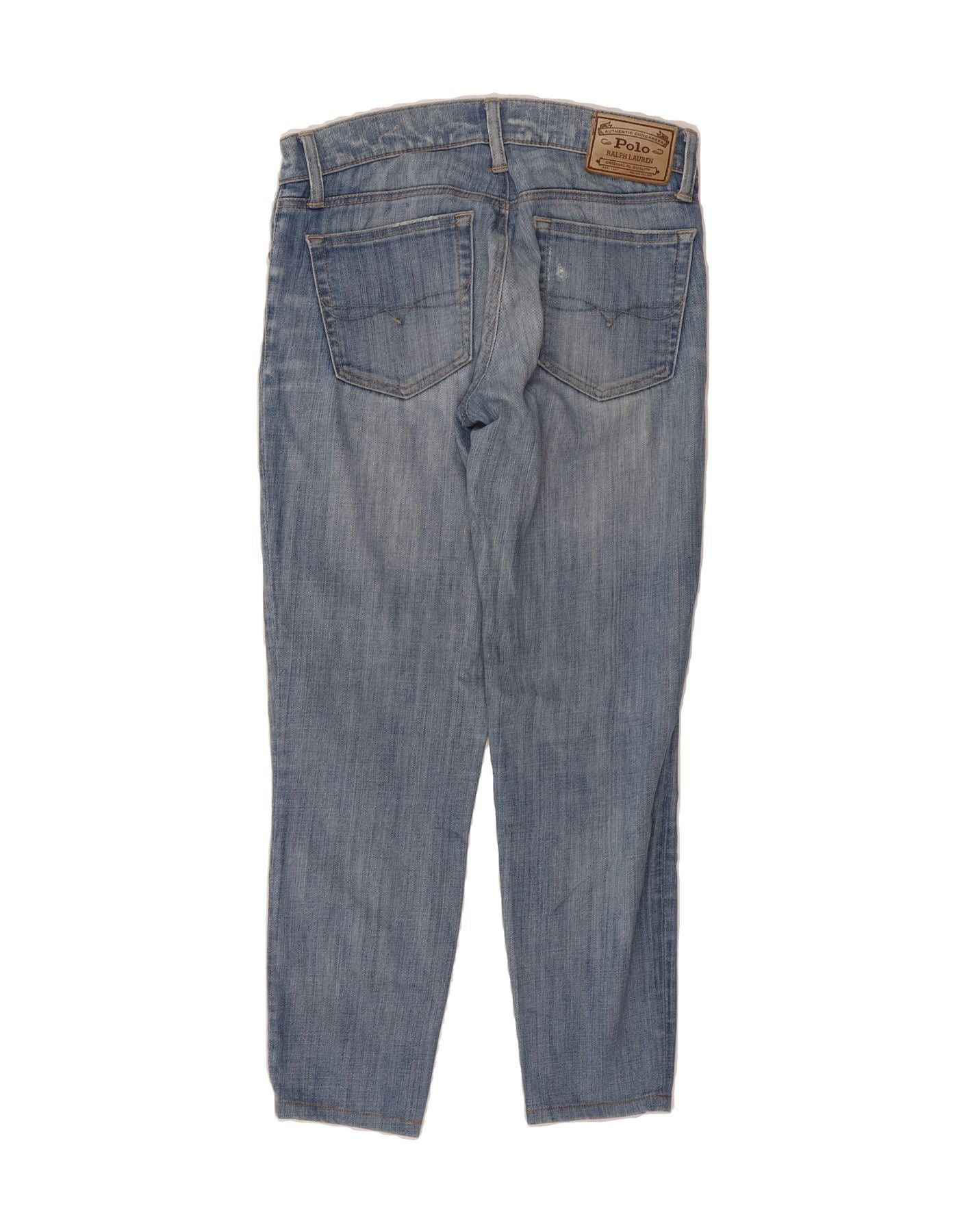 Polo Ralph Lauren Womens Distressed Slim Jeans W28 L26 Blue Cotton Size 42" / US 20 - 2 Thumbnail