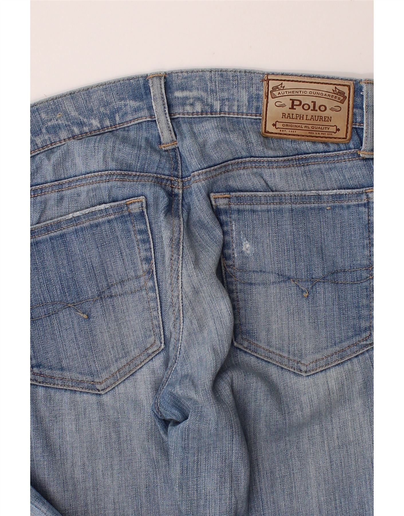 Polo Ralph Lauren Womens Distressed Slim Jeans W28 L26 Blue Cotton Size 42" / US 20 - 3 Thumbnail