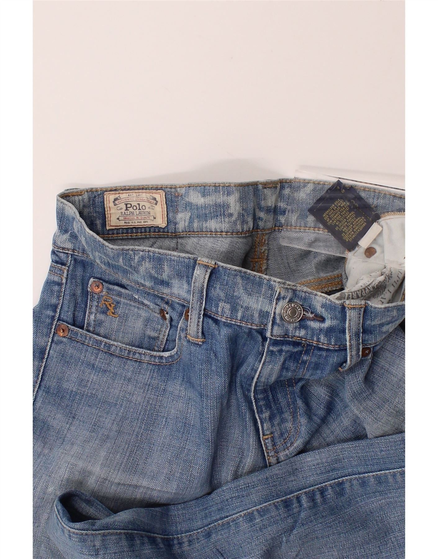Polo Ralph Lauren Womens Distressed Slim Jeans W28 L26 Blue Cotton Size 42" / US 20 - 4 Thumbnail