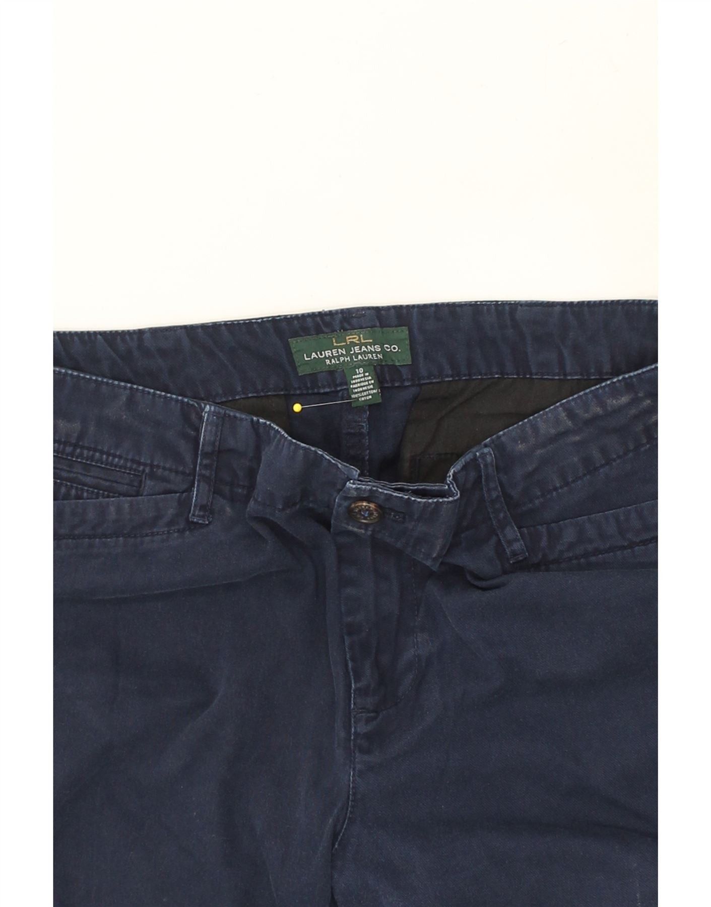 Ralph Lauren Womens Straight Capri Trousers US 10 Large W33 L20 Navy Blue Size 28" / US 6 / IT 42 - 5 Thumbnail