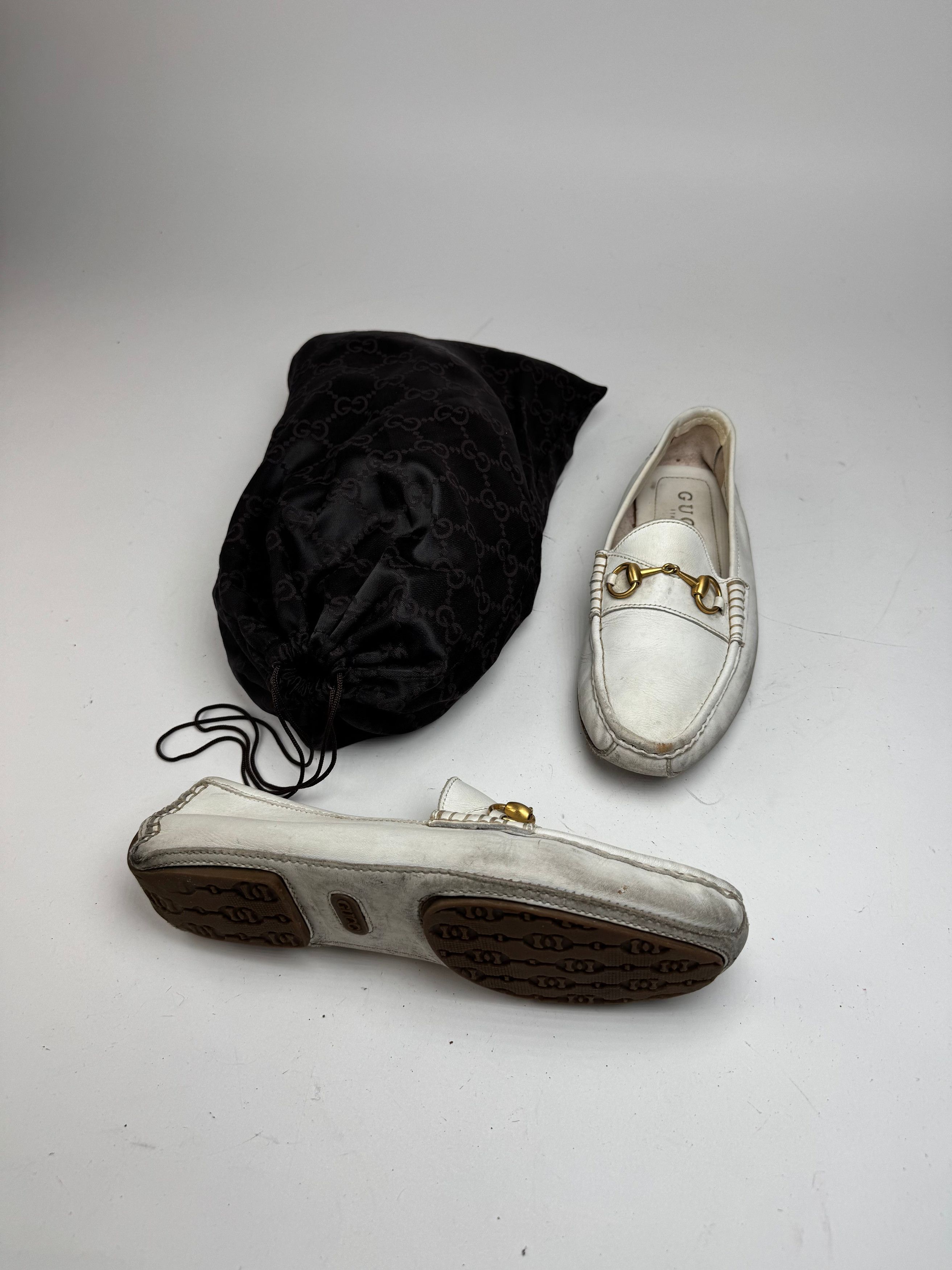 Gucci Vintage Men’s Leather Horsebit Loafer White 42,5 Size US 9.5 / EU 42-43 - 5 Thumbnail