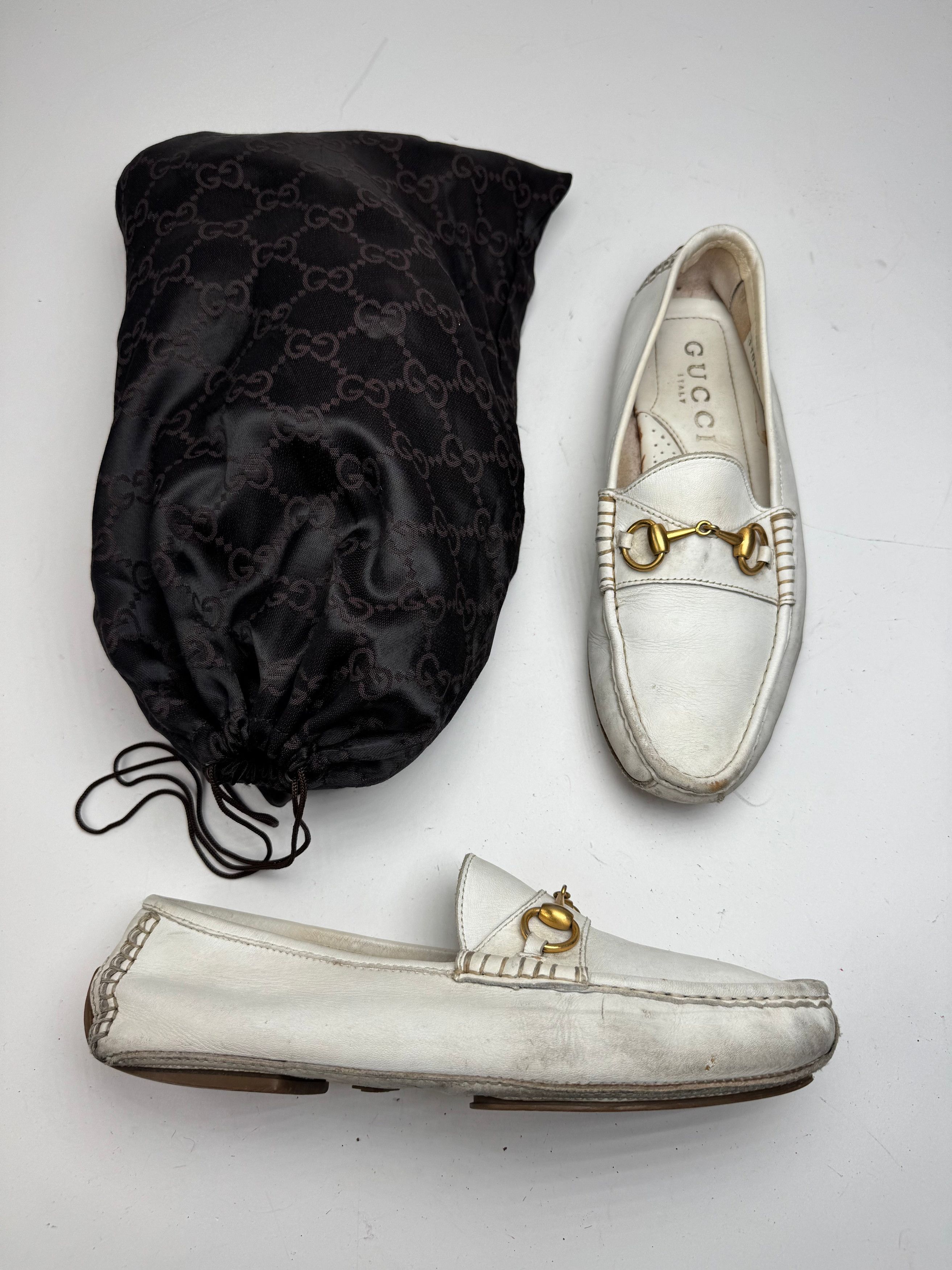Gucci Vintage Men’s Leather Horsebit Loafer White 42,5 Size US 9.5 / EU 42-43 - 13 Thumbnail