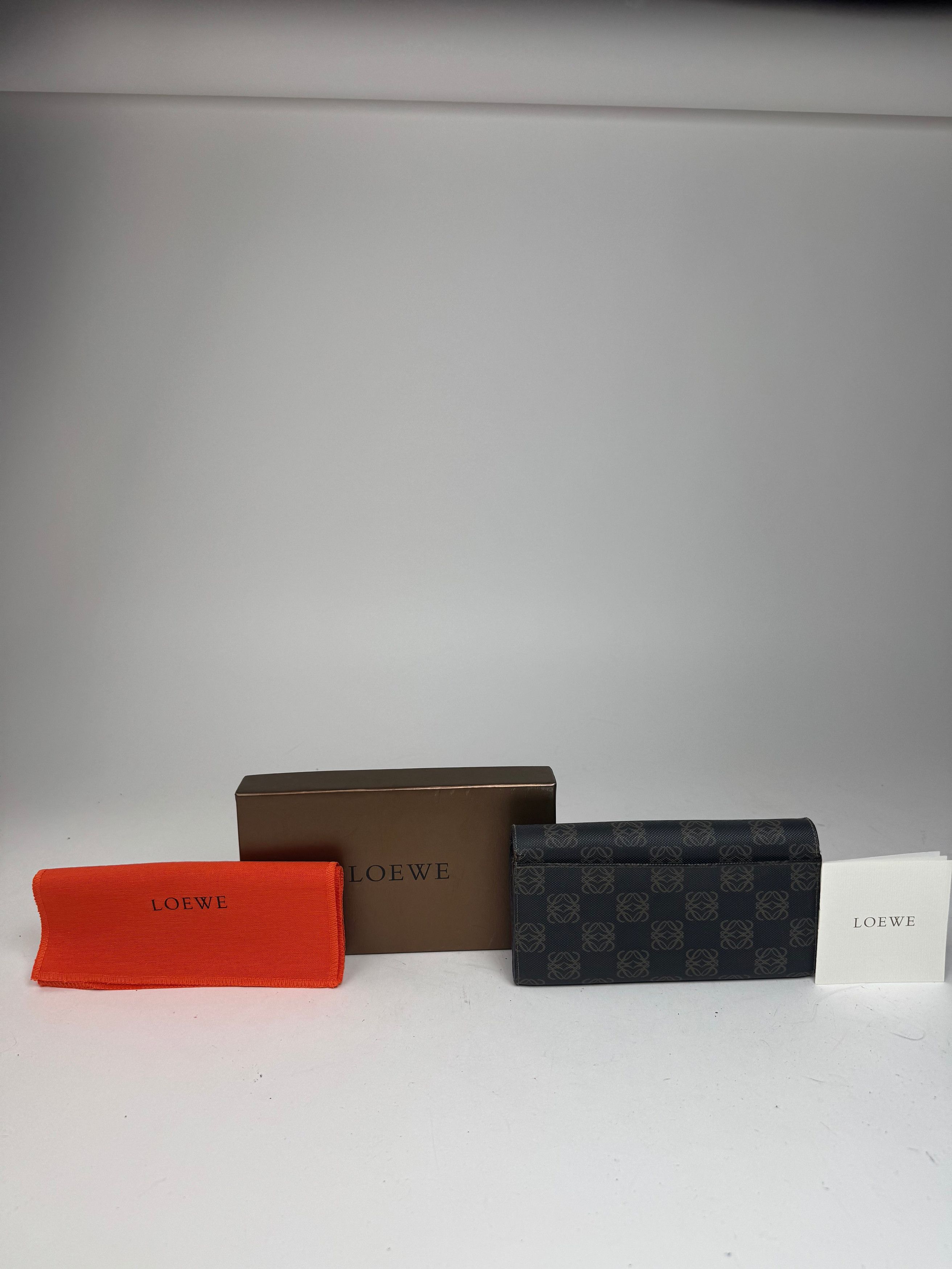 Loewe Vintage Anagram Leather Wallet Navy Brown Size ONE SIZE - 15 Thumbnail