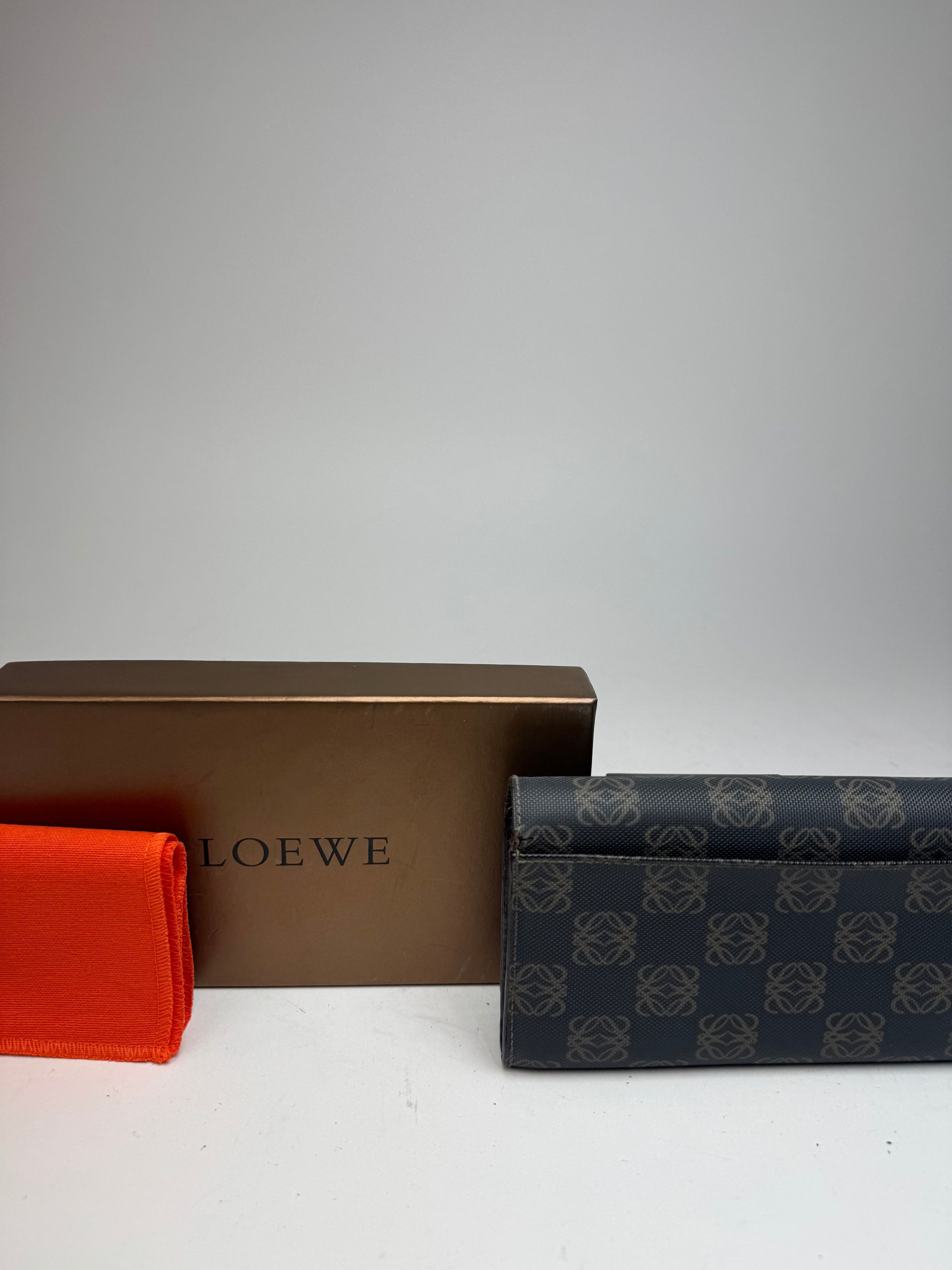 Loewe Vintage Anagram Leather Wallet Navy Brown Size ONE SIZE - 7 Thumbnail