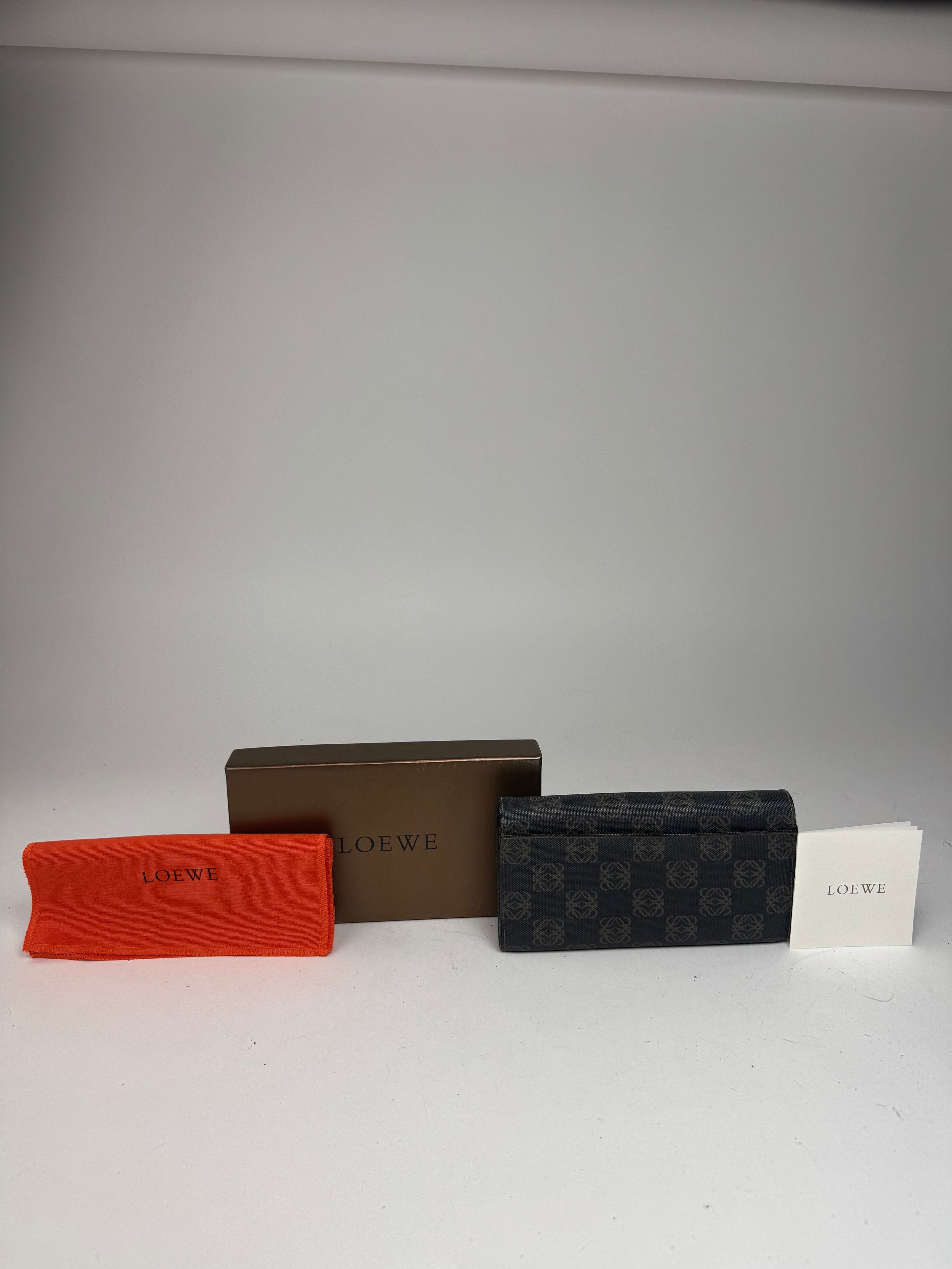 Loewe Vintage Anagram Leather Wallet Navy Brown Size ONE SIZE - 4 Thumbnail