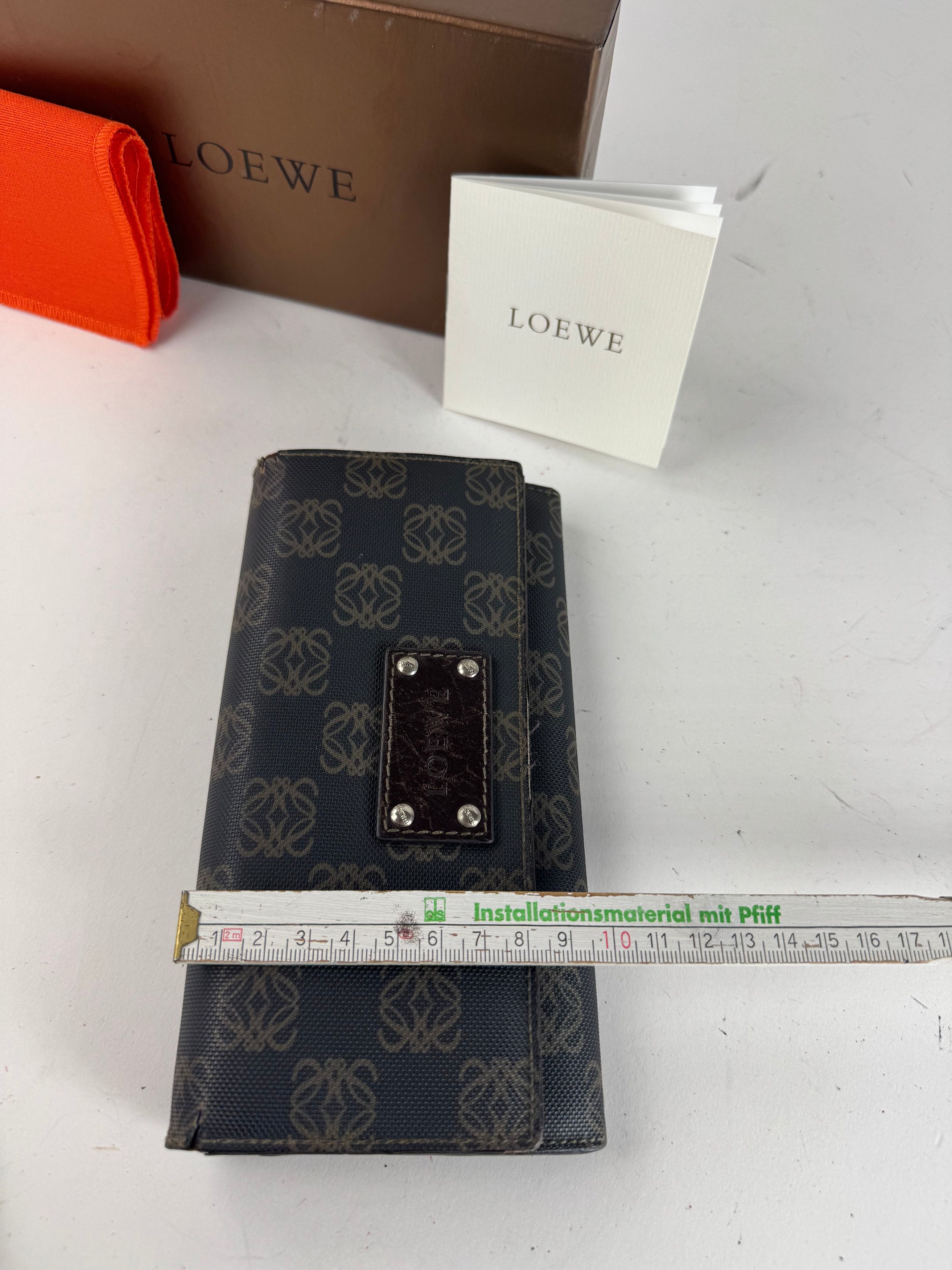 Loewe Vintage Anagram Leather Wallet Navy Brown Size ONE SIZE - 13 Thumbnail