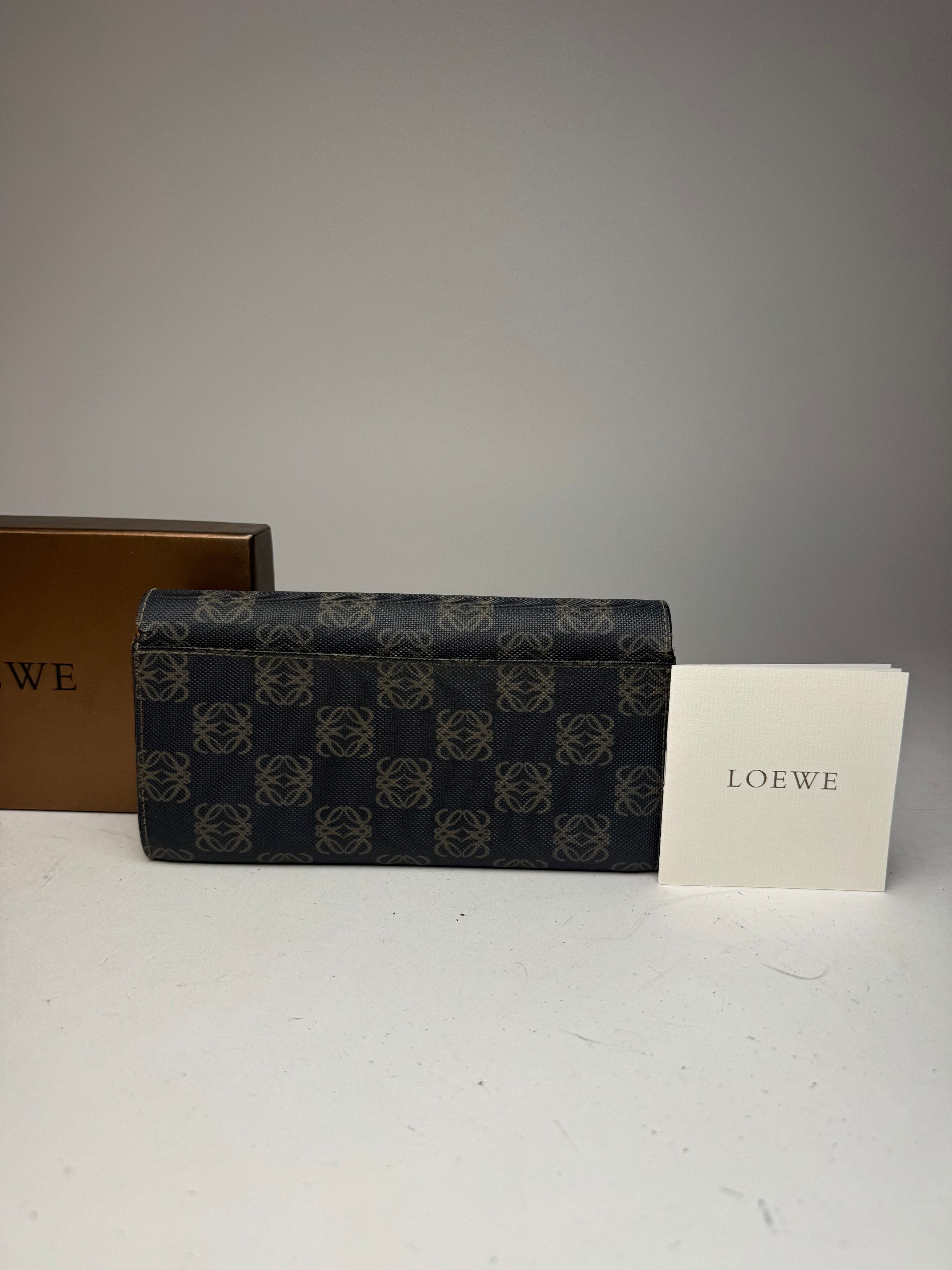 Loewe Vintage Anagram Leather Wallet Navy Brown Size ONE SIZE - 5 Thumbnail