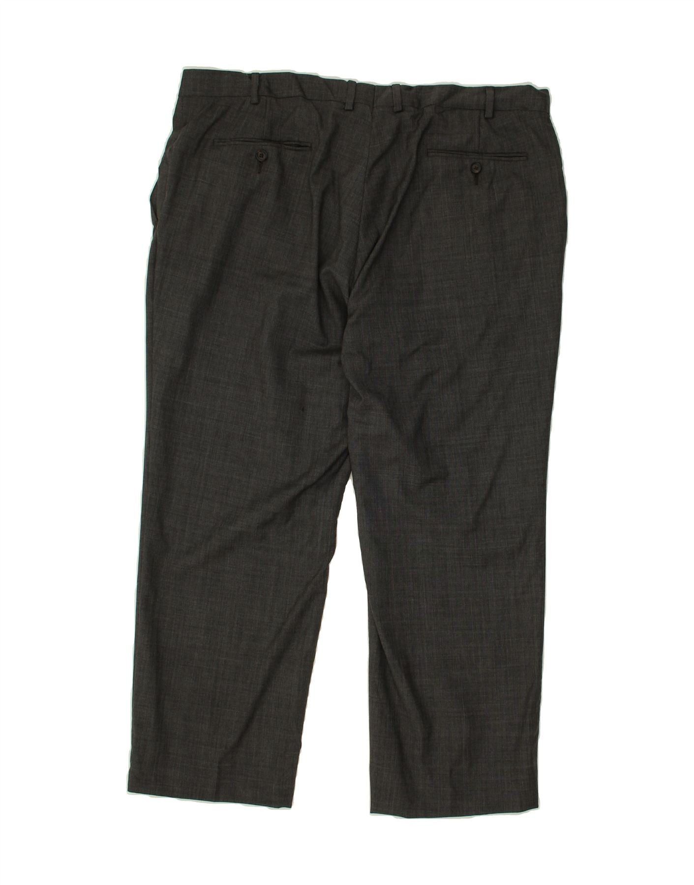 Ralph Lauren Womens Tapered Suit Trousers W40 L26 Grey Wool Size 28" / US 6 / IT 42 - 2 Thumbnail