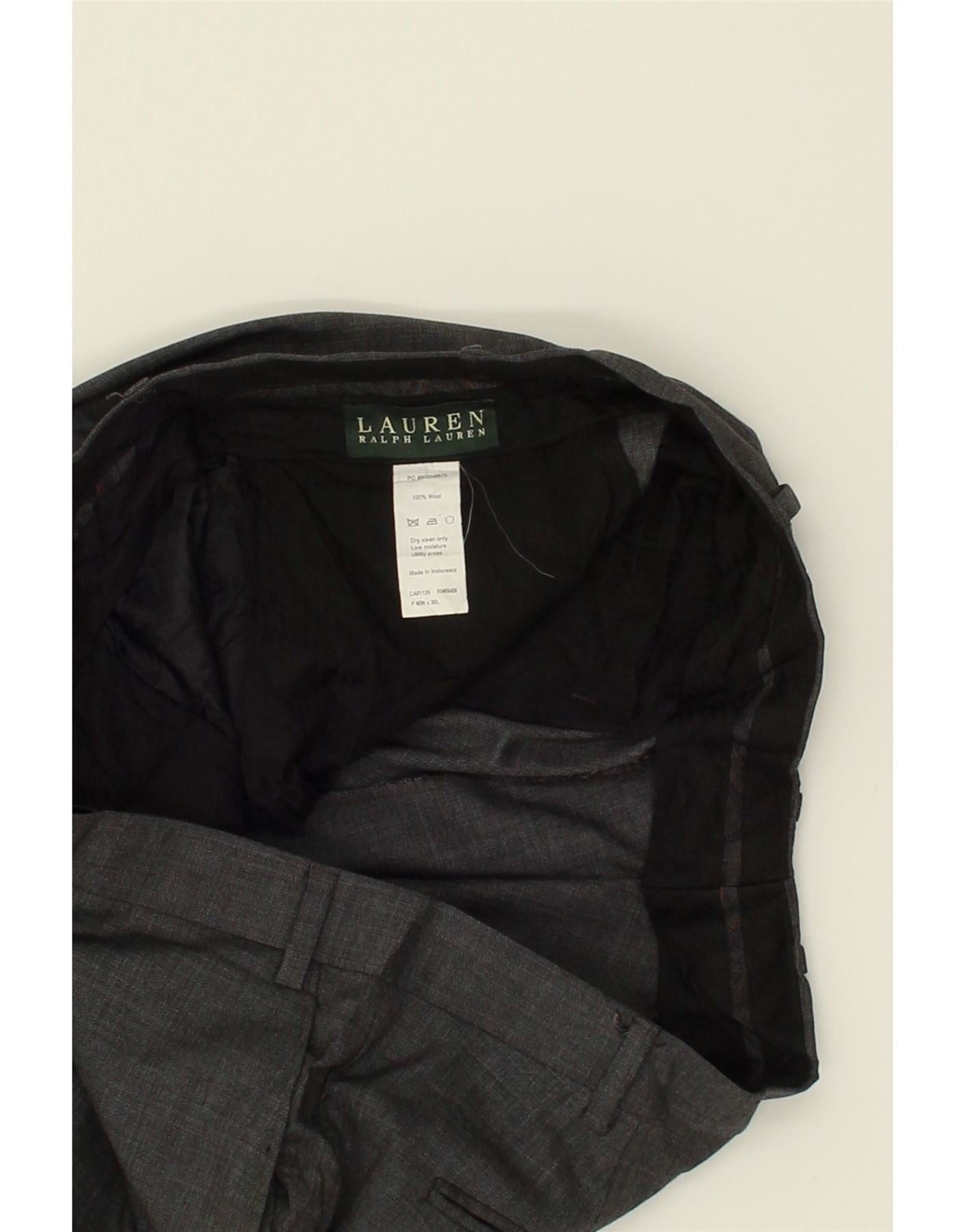 Ralph Lauren Womens Tapered Suit Trousers W40 L26 Grey Wool Size 28" / US 6 / IT 42 - 5 Thumbnail