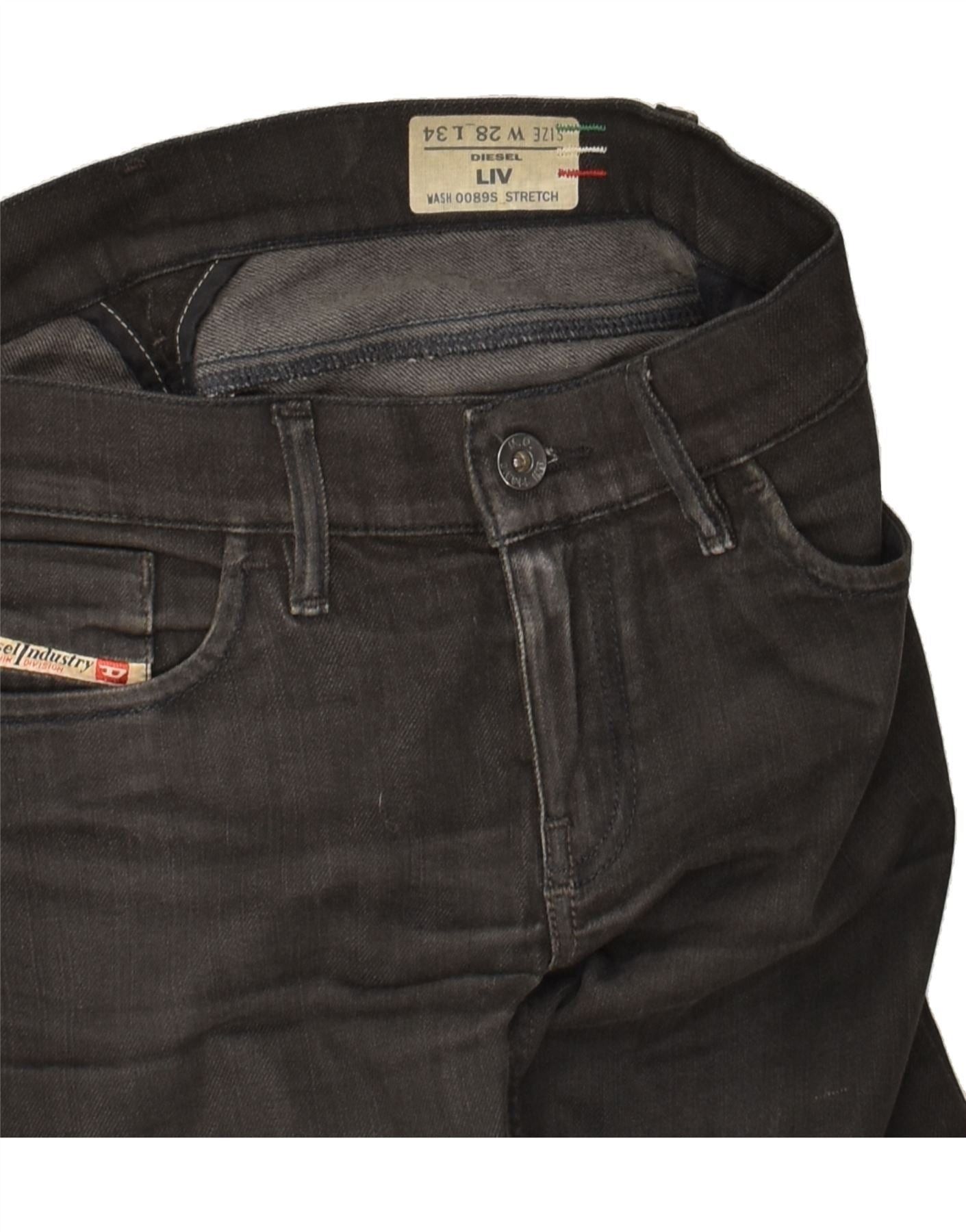 Diesel Womens Liv Slim Jeans W28 L29 Black Cotton Size 42" / US 20 - 3 Thumbnail