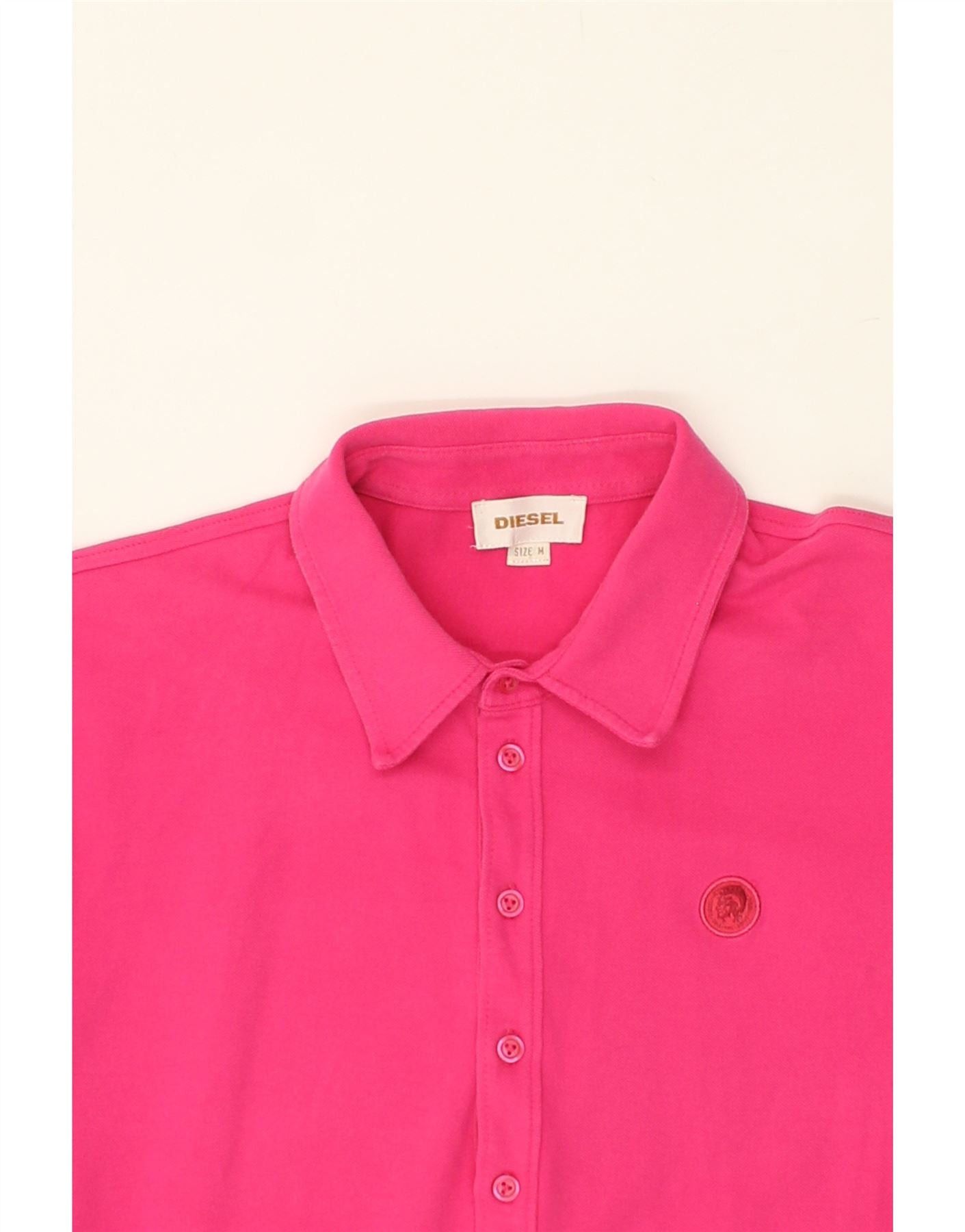 Diesel Womens Polo shirt UK 14 Medium Pink Cotton Size M / US 6-8 / IT 42-44 - 3 Thumbnail