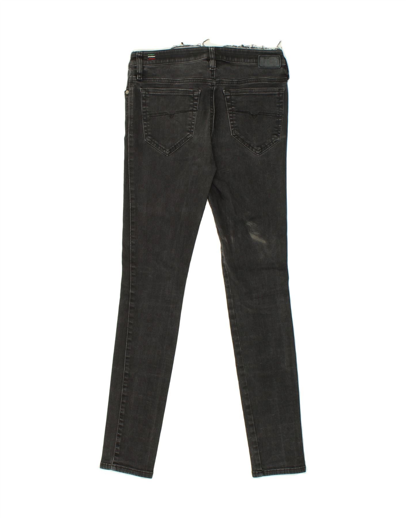 Diesel Womens Skinzee Regular Super Slim Skinny Jeans W29 L30 Black Size 42" / US 20 - 2 Thumbnail