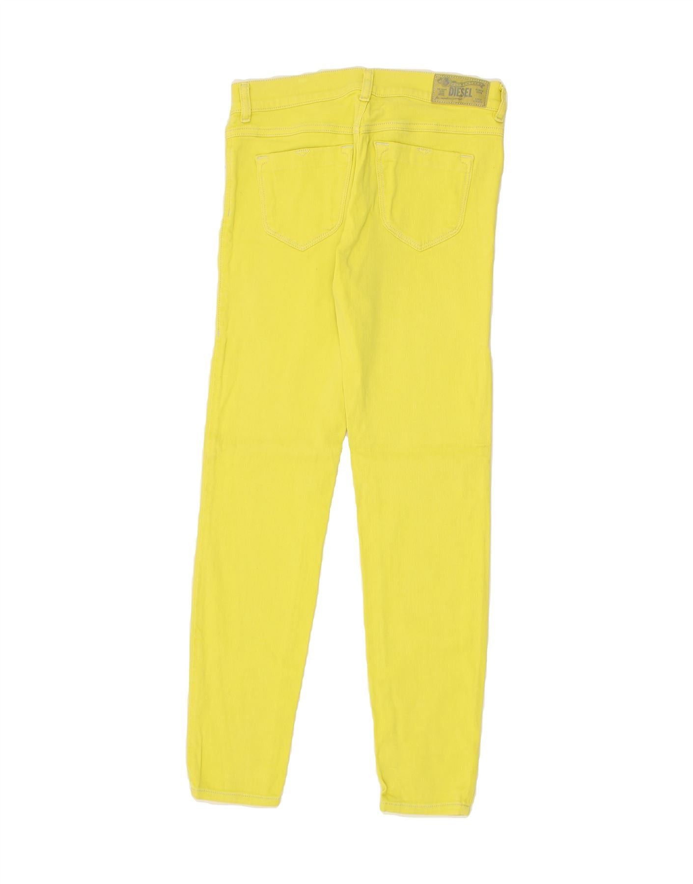 Diesel Womens Low Waist Super Slim Jegging Jeans W28 L28 Yellow Cot Size 42" / US 20 - 2 Thumbnail