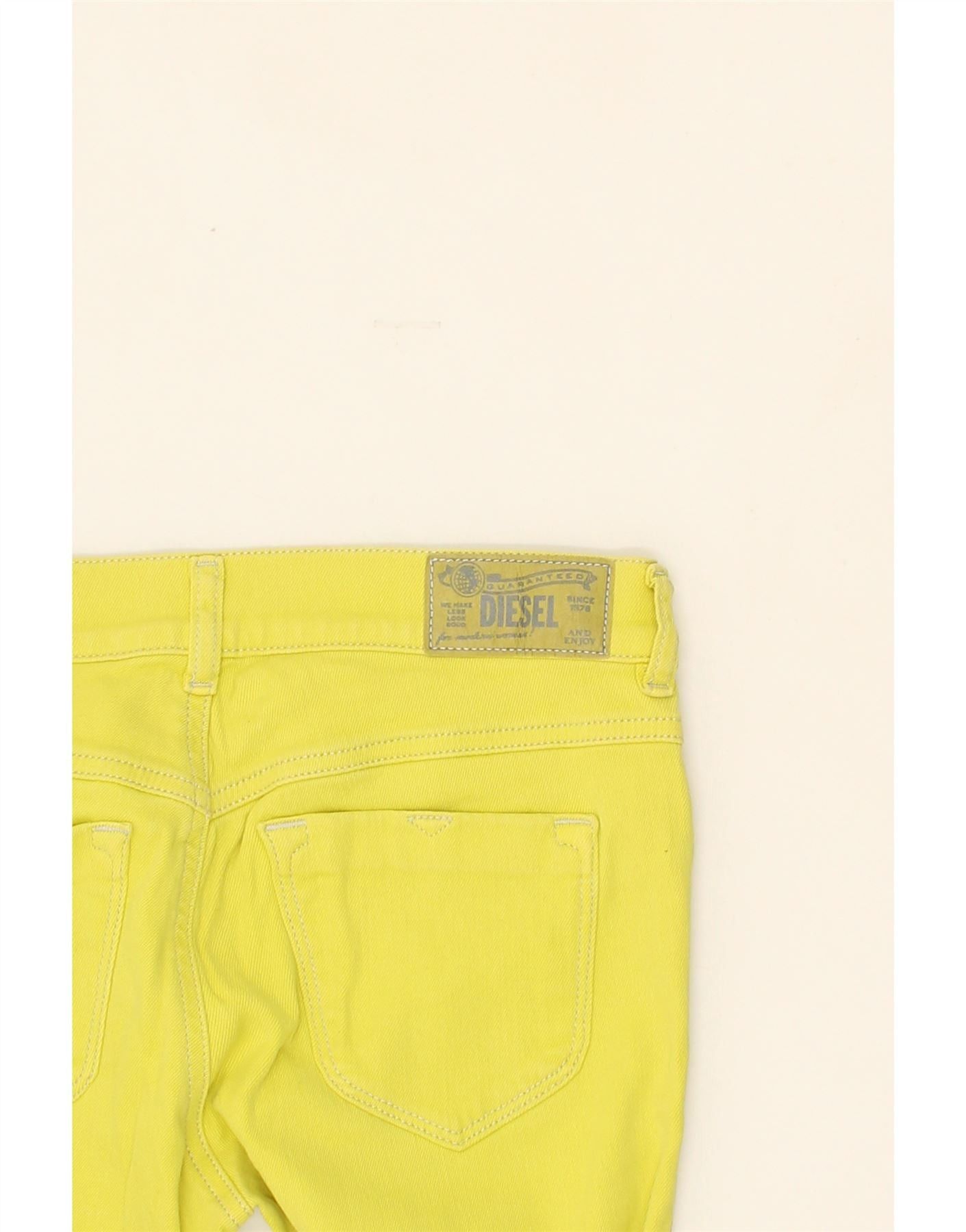 Diesel Womens Low Waist Super Slim Jegging Jeans W28 L28 Yellow Cot Size 42" / US 20 - 4 Thumbnail