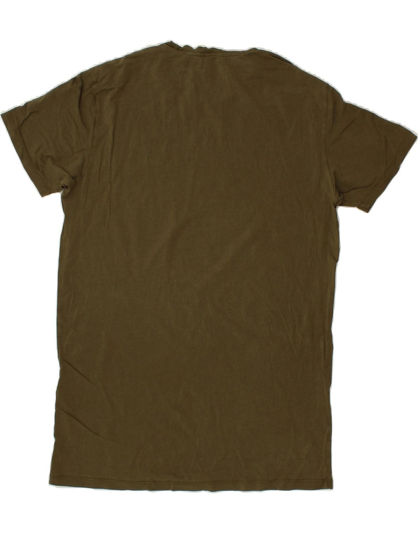Diesel Womens T-Shirt Top UK 20 2XL Khaki Cotton Size XXL / US 16-18 / IT 52-54 - 2 Thumbnail