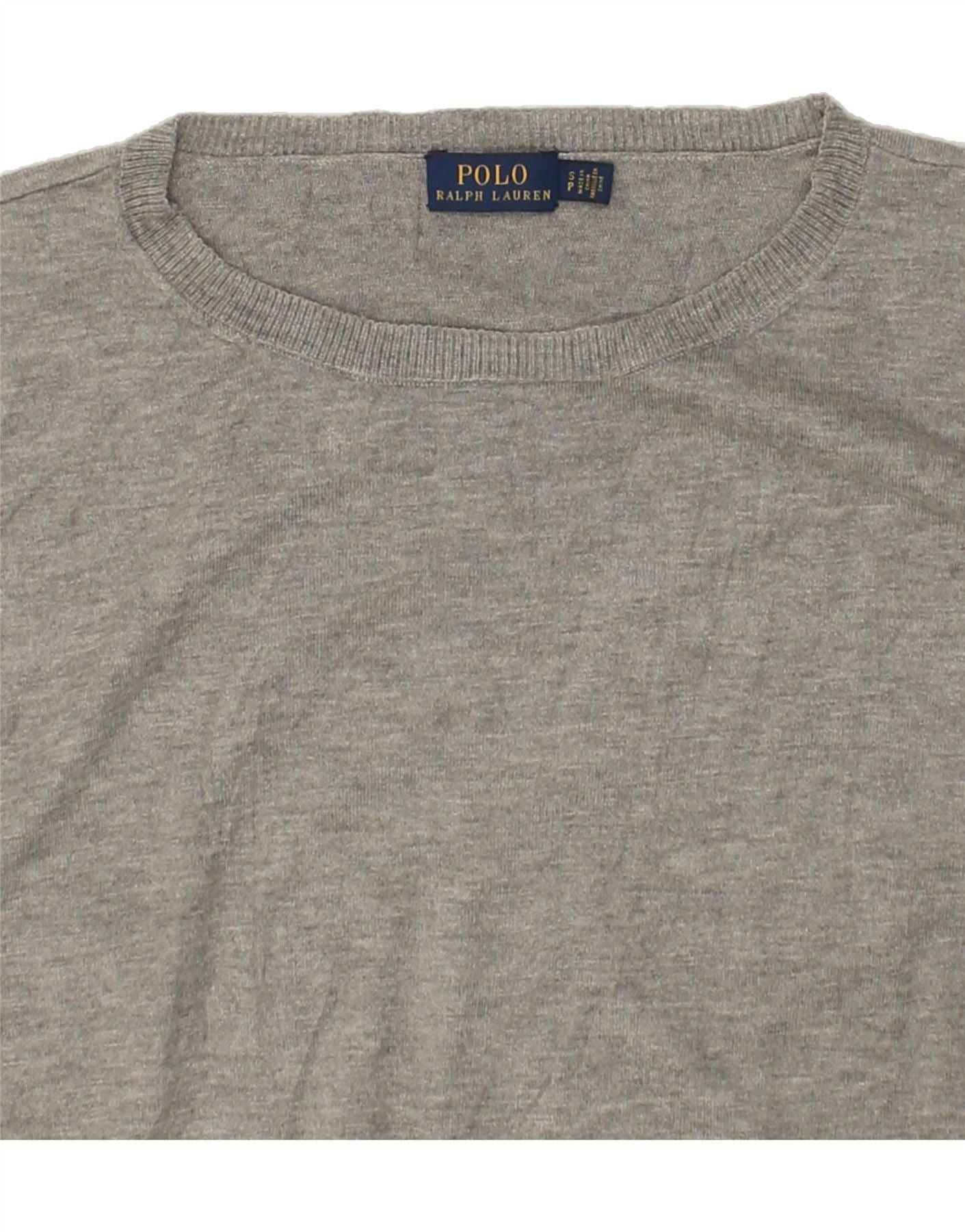 Polo Ralph Lauren Womens Crew Neck Jumper Sweater UK 10 Small Grey Viscose Size S / US 4 / IT 40 - 3 Thumbnail