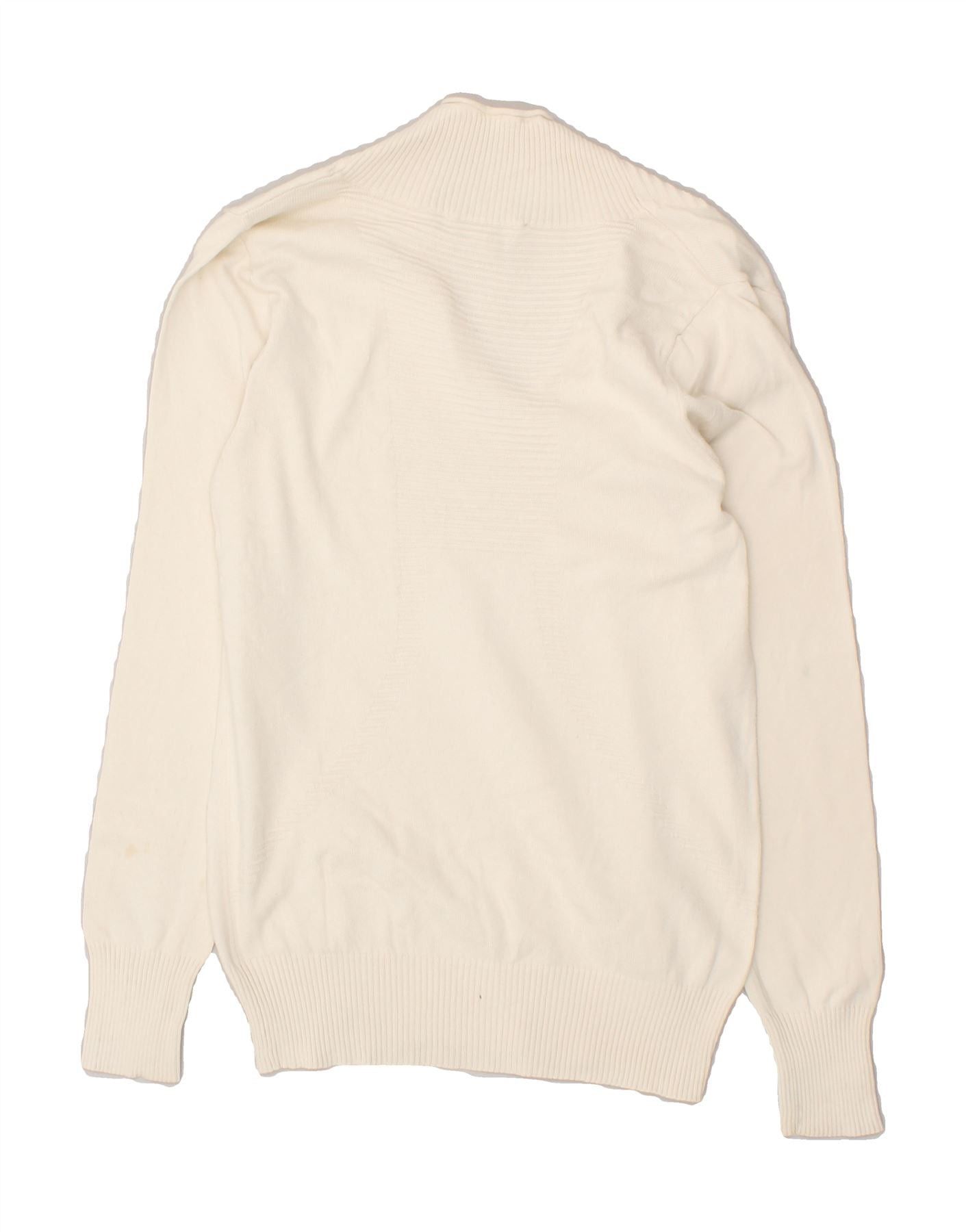 Diesel Womens V-Neck Jumper Sweater UK 8 Small Beige Striped Size S / US 4 / IT 40 - 2 Thumbnail