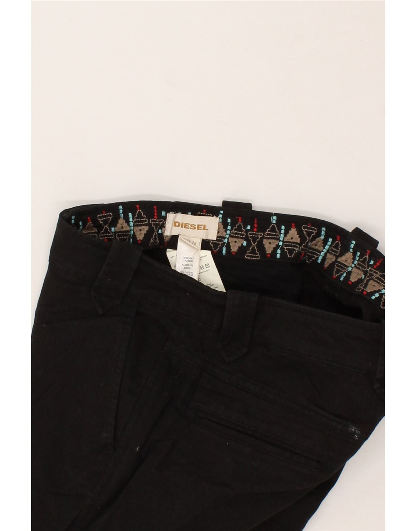 Diesel Womens Slim Chino Trousers W26 L28 Black Cotton Size 42" / US 20 - 3 Thumbnail