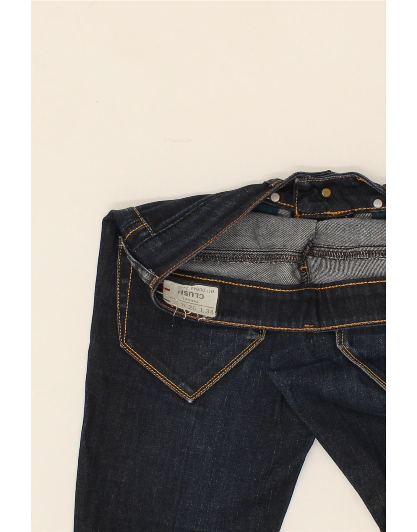 Diesel Womens Clush Slim Jeans W26 L34 Navy Blue Cotton Size 42" / US 20 - 3 Thumbnail
