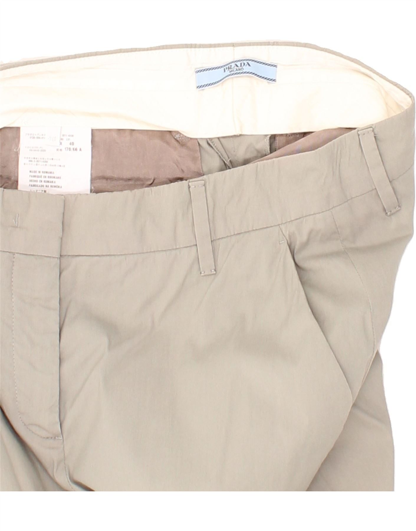 Prada Womens Straight Chino Trousers EU 40 Medium W30 L26 Grey Cot Size 28" / US 6 / IT 42 - 4 Thumbnail