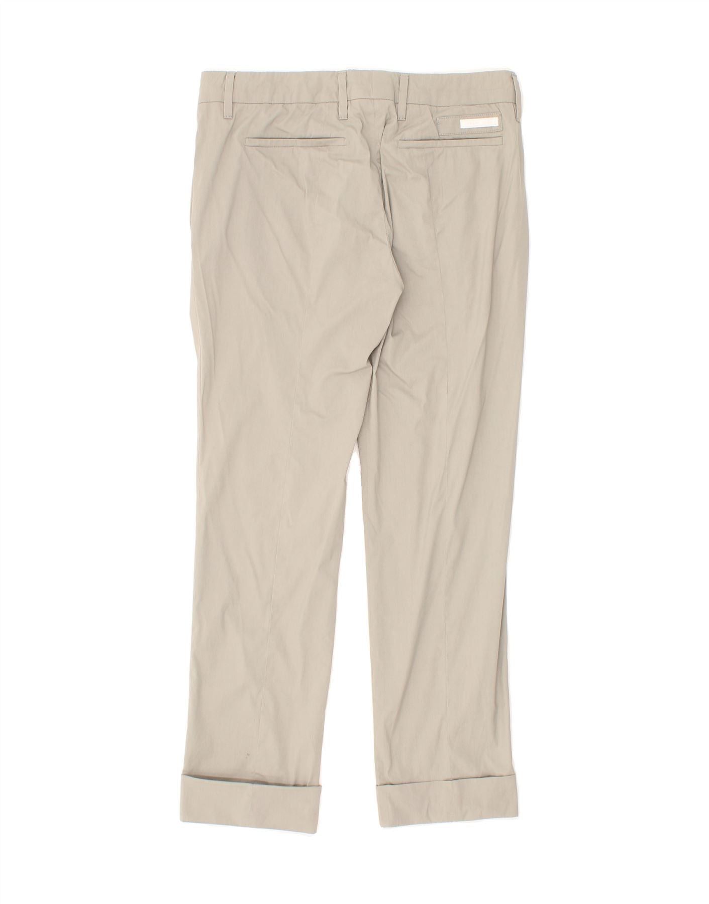 Prada Womens Straight Chino Trousers EU 40 Medium W30 L26 Grey Cot Size 28" / US 6 / IT 42 - 2 Thumbnail