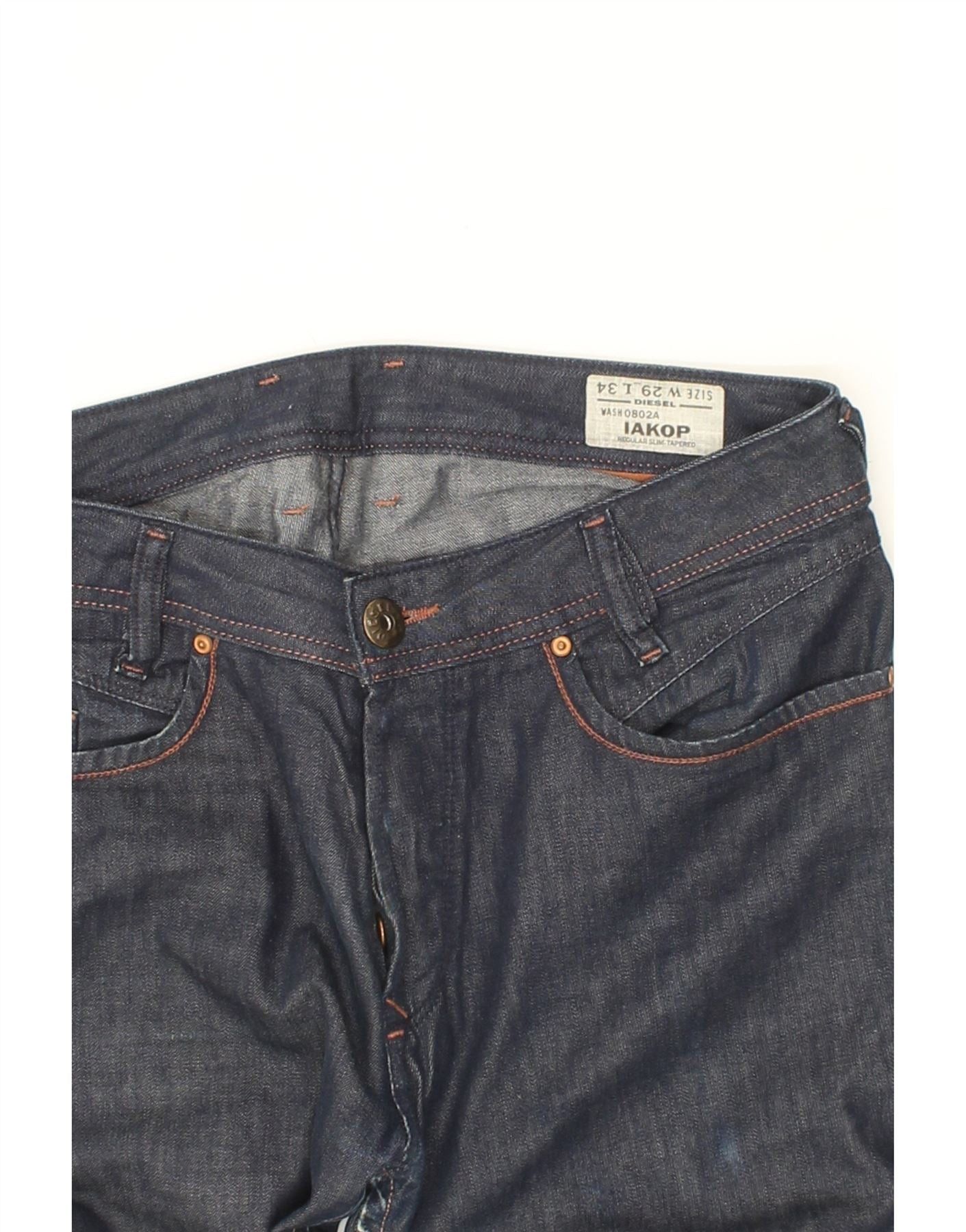 Diesel Womens Iakop Regular Slim Tapered Jeans W29 L30 Navy Blue Co Size 42" / US 20 - 3 Thumbnail