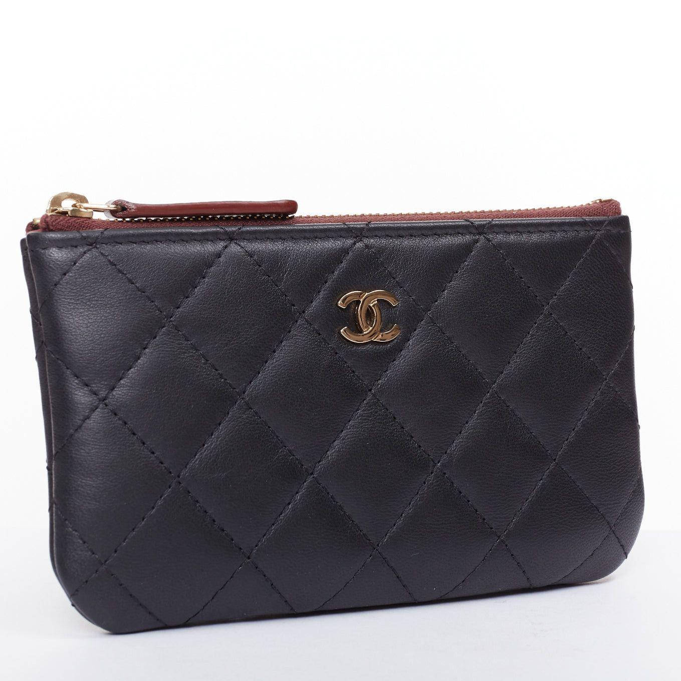 Chanel CHANEL Classic Small Zipped Pouch smooth lambskin gold tone metal pouch Size ONE SIZE - 3 Thumbnail