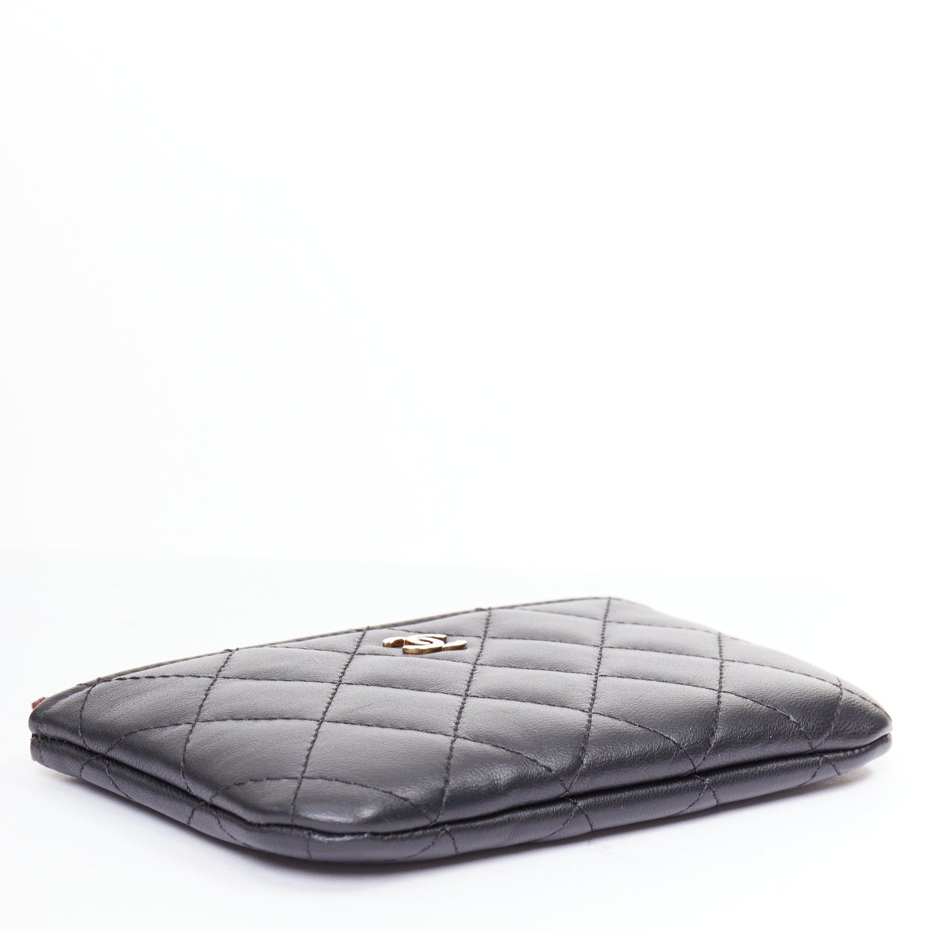 Chanel CHANEL Classic Small Zipped Pouch smooth lambskin gold tone metal pouch Size ONE SIZE - 4 Thumbnail