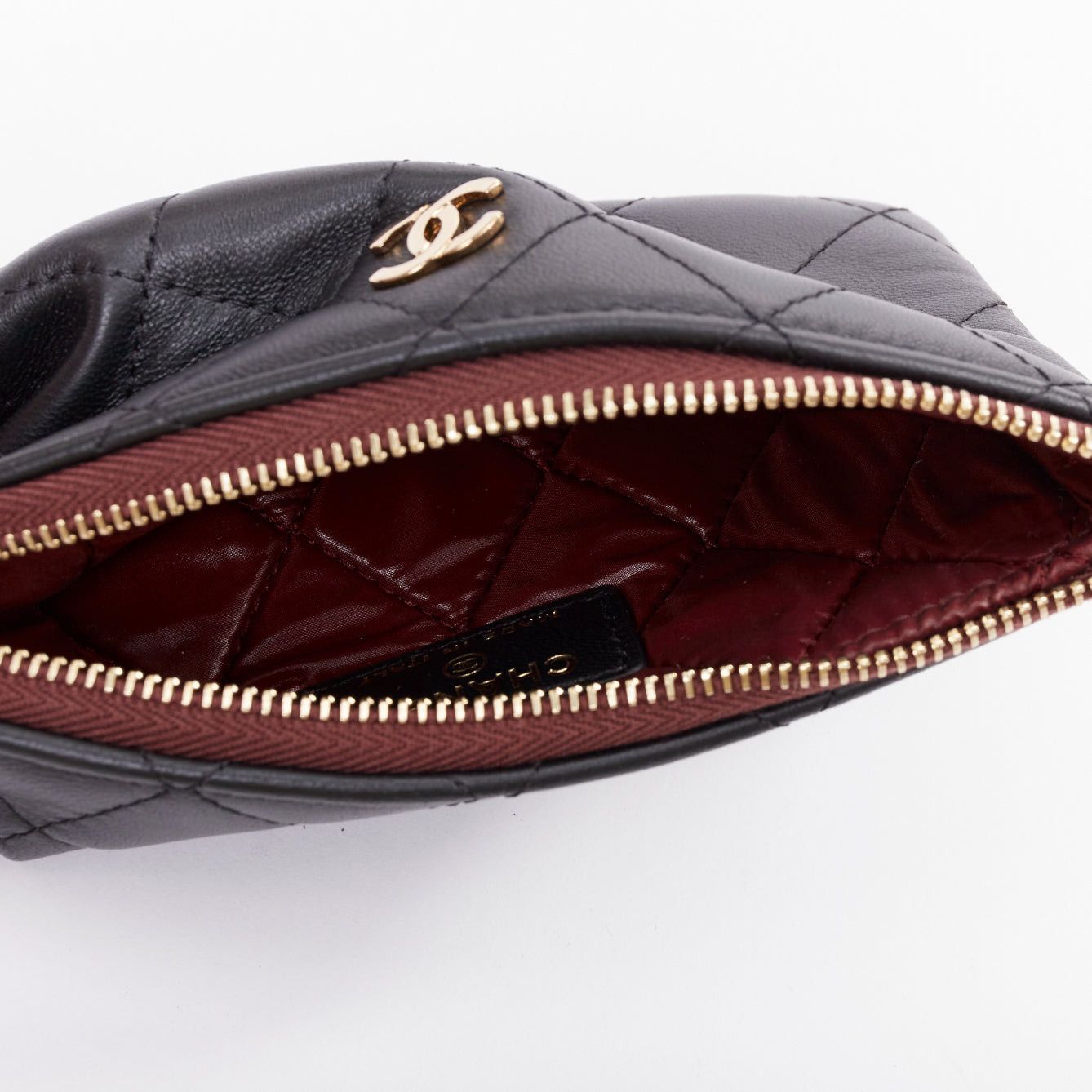 Chanel CHANEL Classic Small Zipped Pouch smooth lambskin gold tone metal pouch Size ONE SIZE - 8 Thumbnail