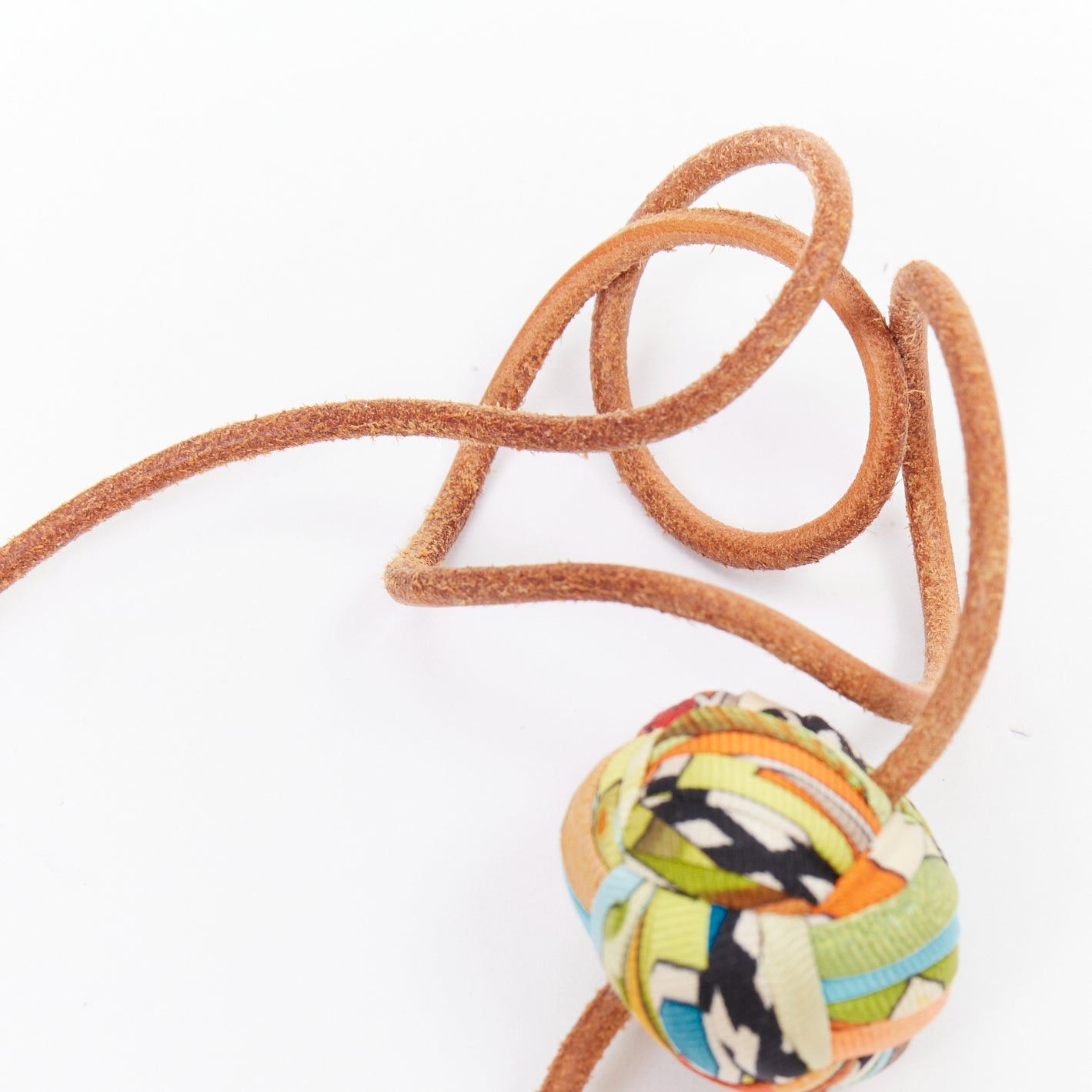 Hermes rare HERMES Silk Et Cuir Pompons Bag Charm silk pompom leather cord handbag charm Size ONE SIZE - 3 Thumbnail