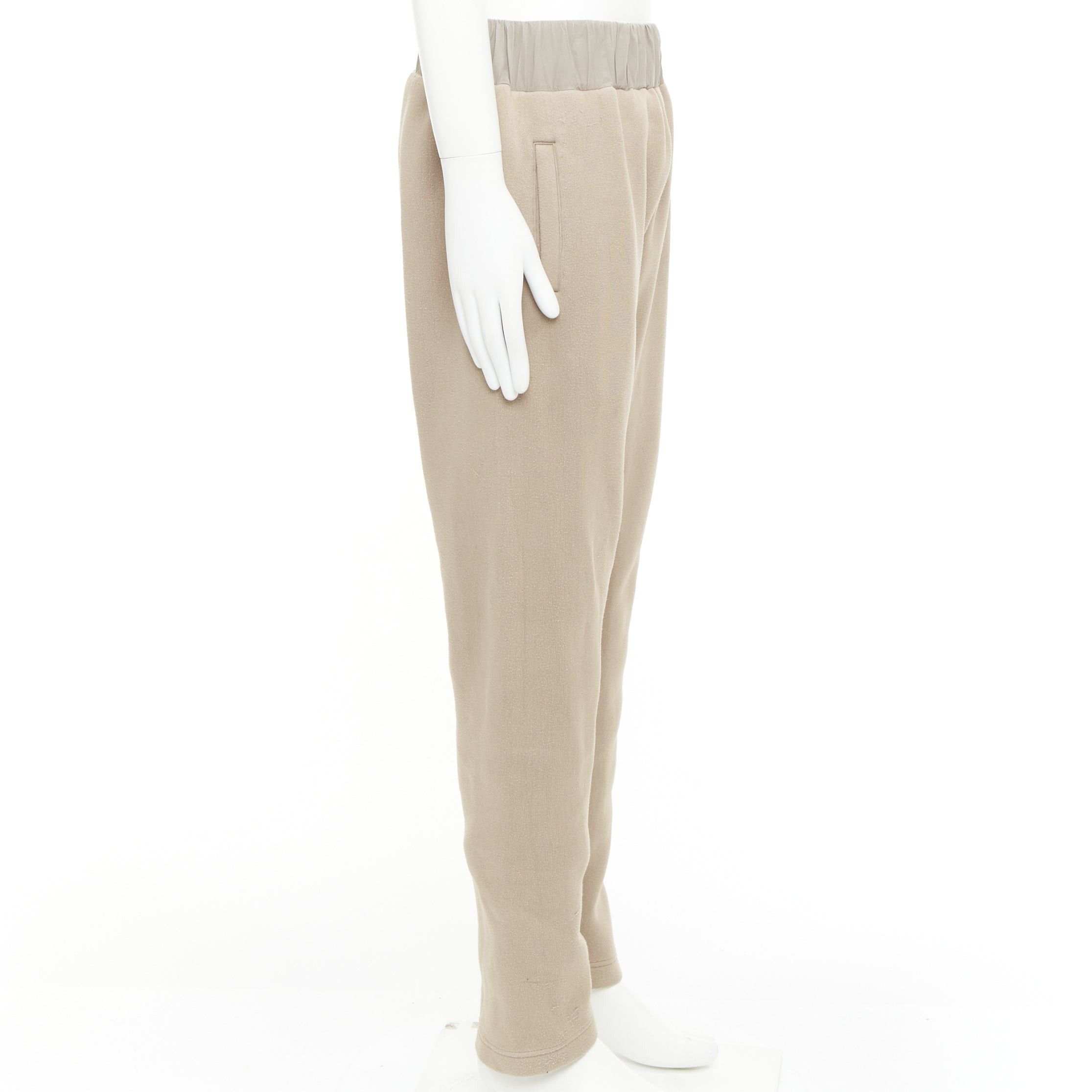 Bottega Veneta BOTTEGA VENETA beige contrast waistband elastic jogger pants IT48 M Size US 30 / EU 46 - 4 Thumbnail