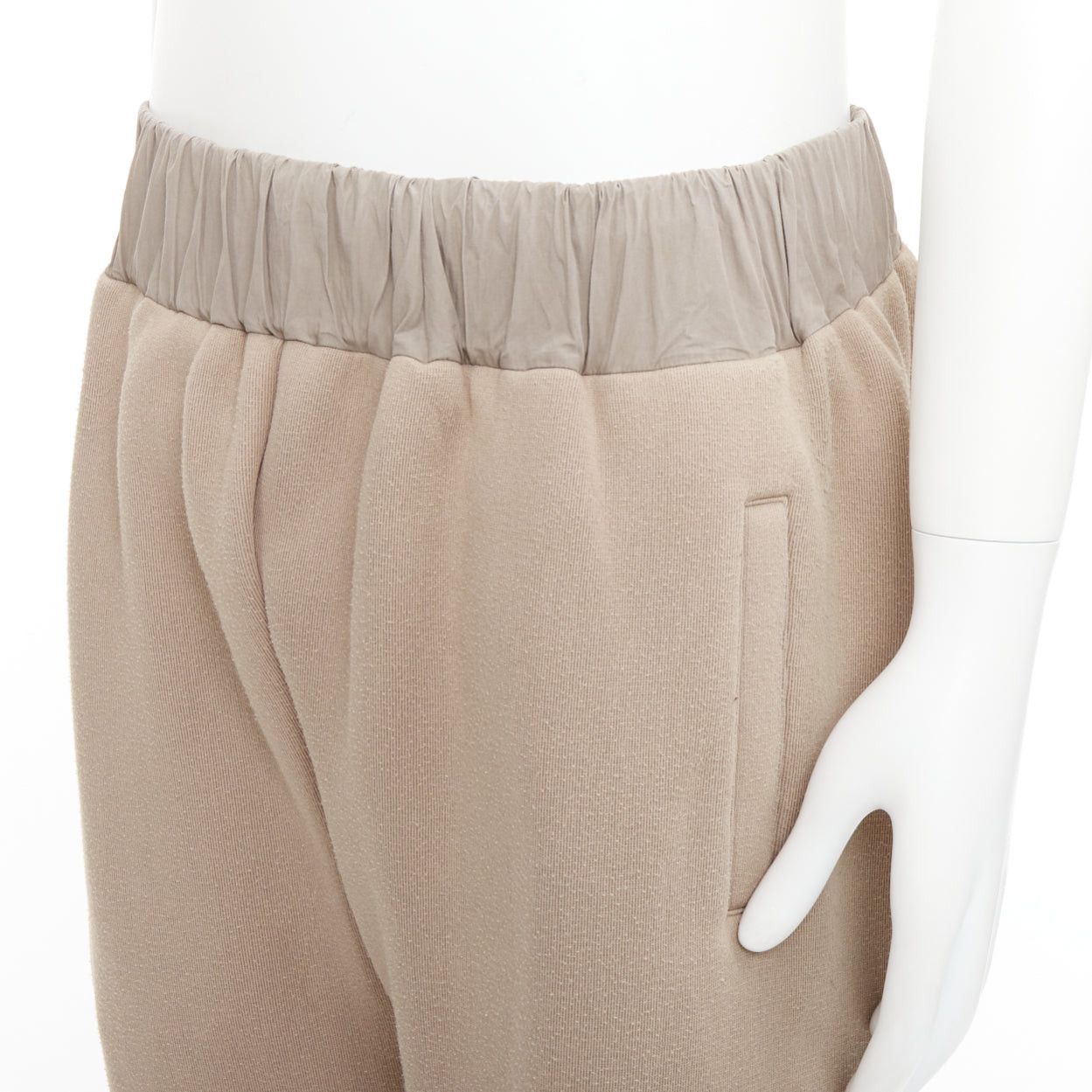 Bottega Veneta BOTTEGA VENETA beige contrast waistband elastic jogger pants IT48 M Size US 30 / EU 46 - 2 Thumbnail