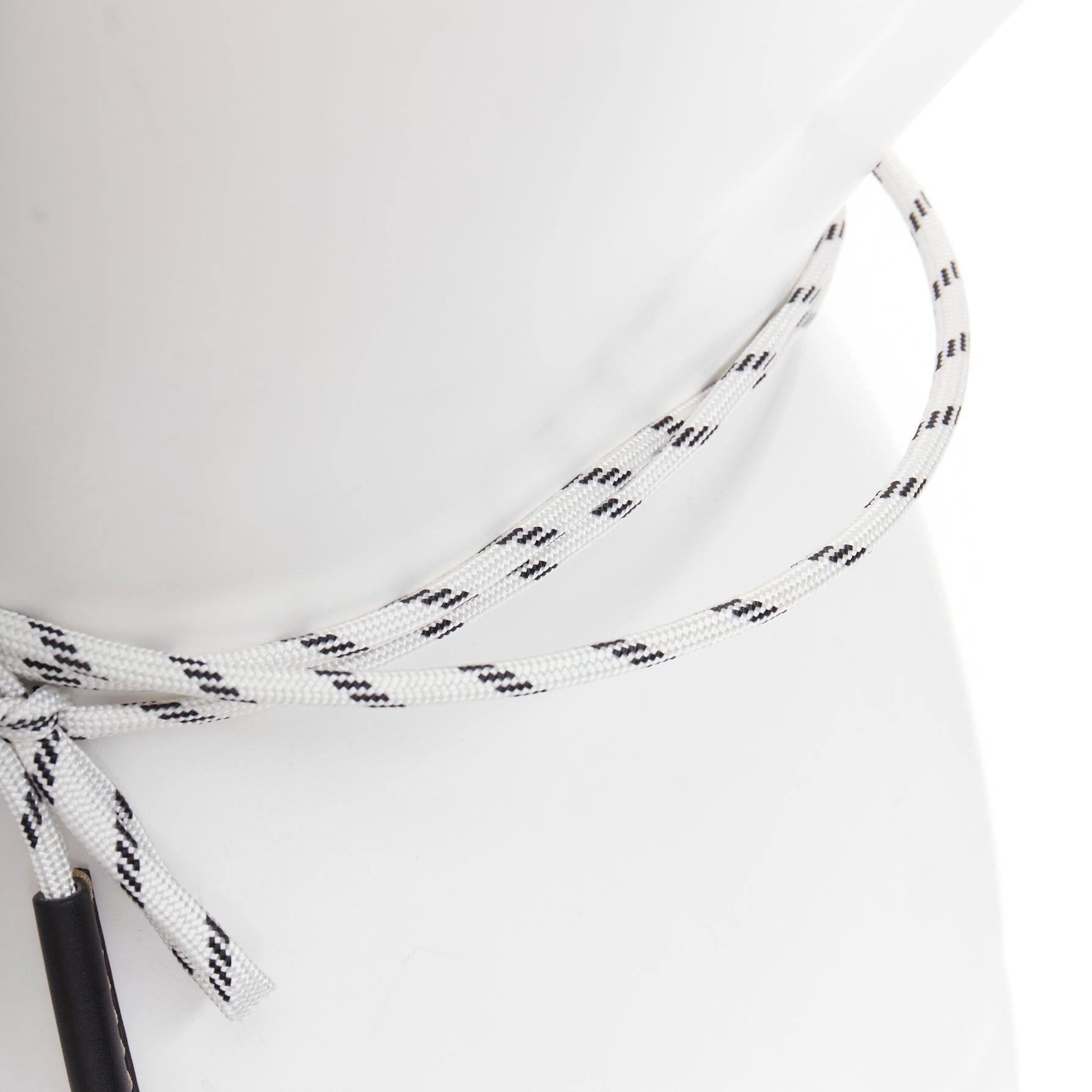 Marni MARNI white black leather trim half wired rope tie wrap belt Size ONE SIZE - 7 Thumbnail