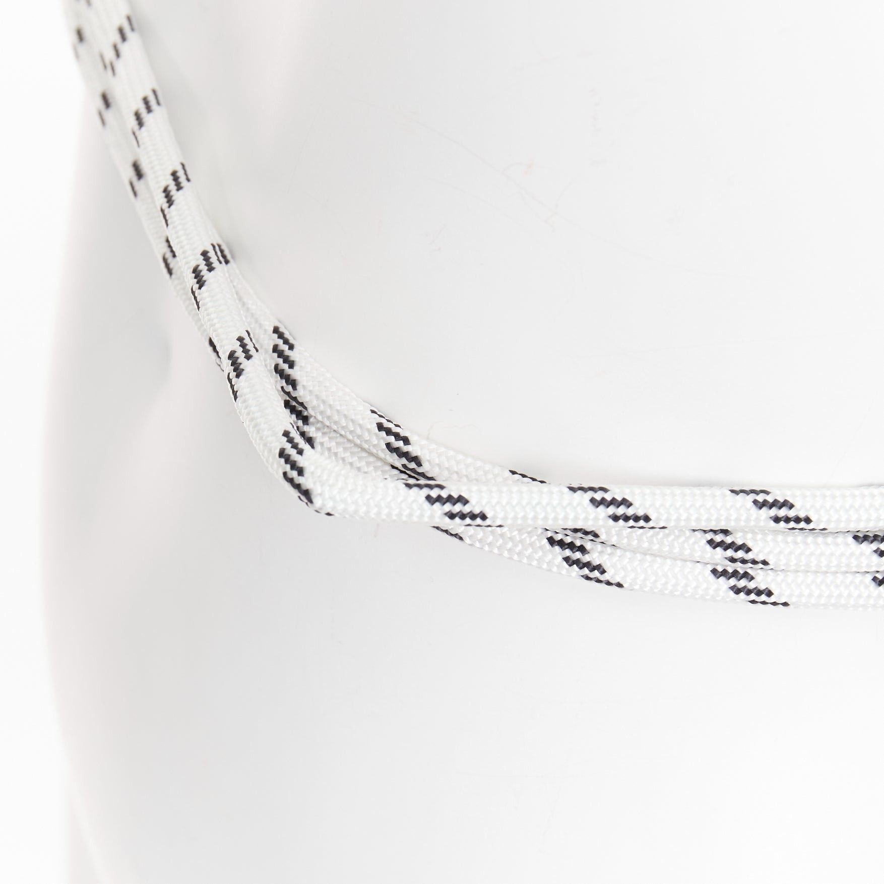 Marni MARNI white black leather trim half wired rope tie wrap belt Size ONE SIZE - 8 Thumbnail