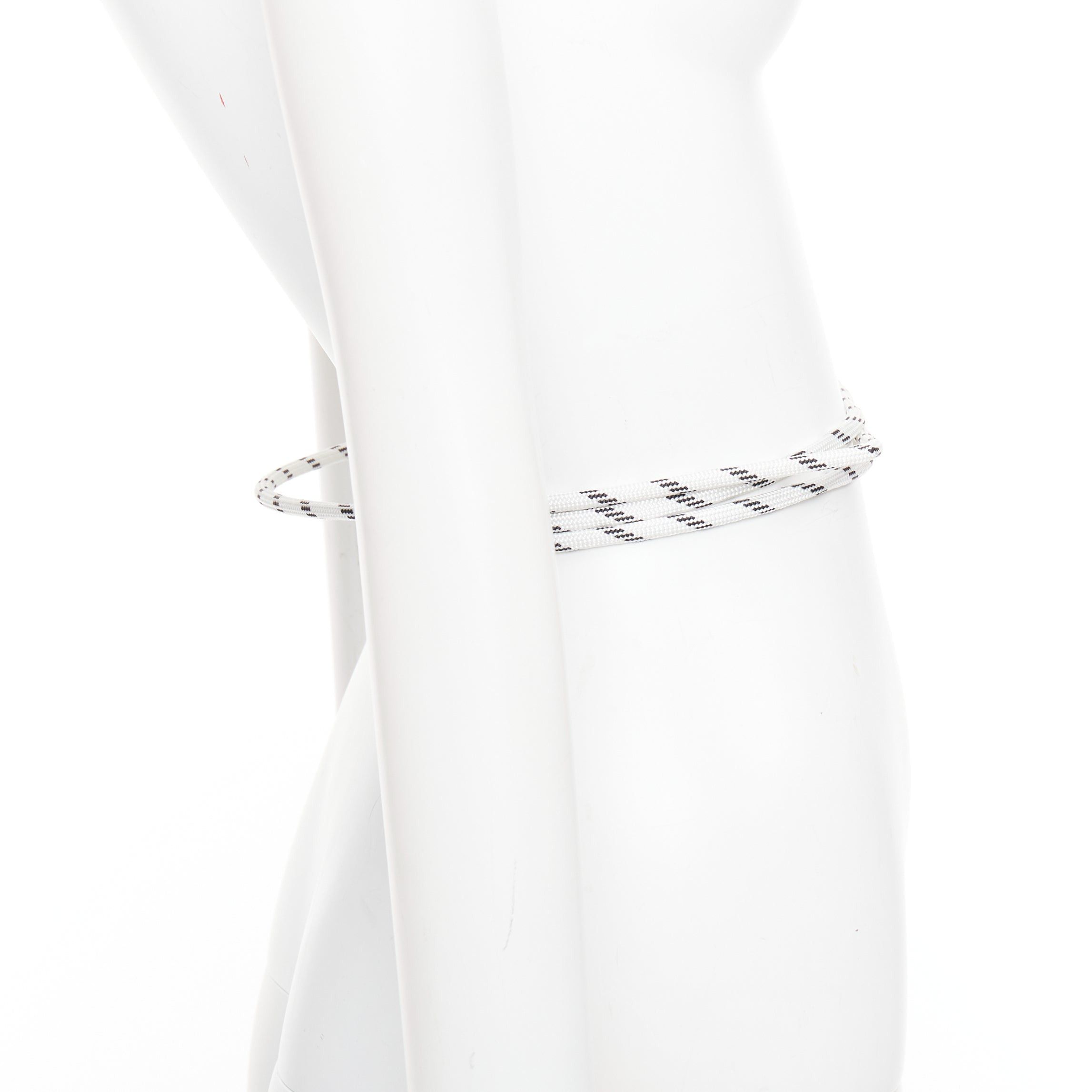 Marni MARNI white black leather trim half wired rope tie wrap belt Size ONE SIZE - 4 Thumbnail