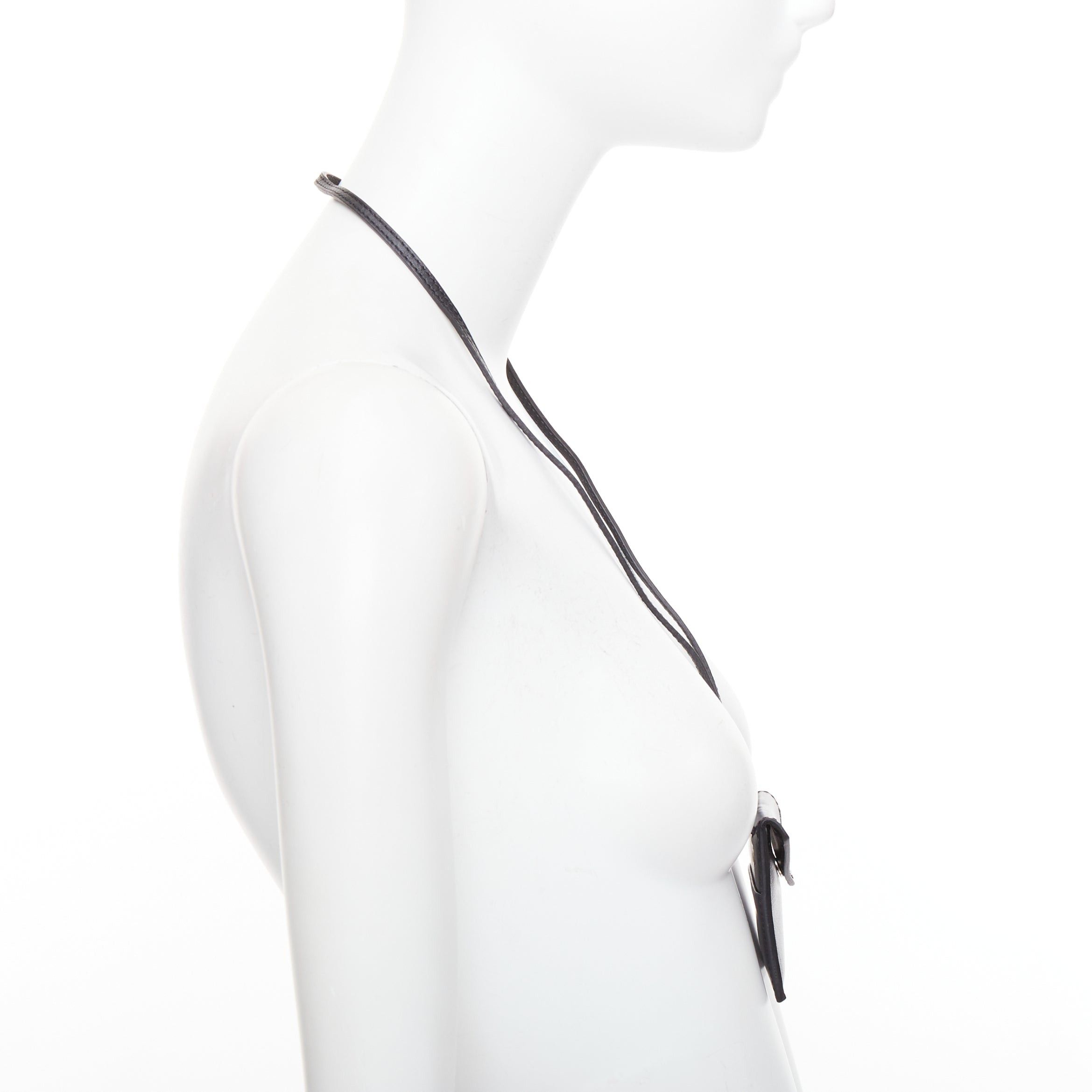 Giambattista Valli GIAMBATTISTA VALLI black leather mini envelop pouch necklace Size ONE SIZE - 4 Thumbnail