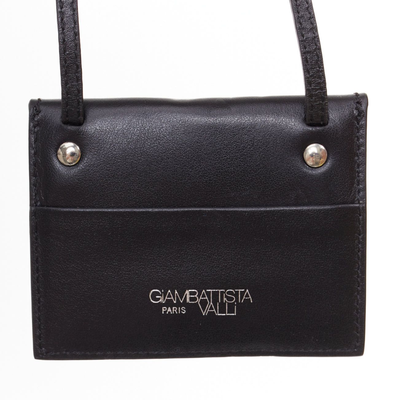 Giambattista Valli GIAMBATTISTA VALLI black leather mini envelop pouch necklace Size ONE SIZE - 7 Thumbnail
