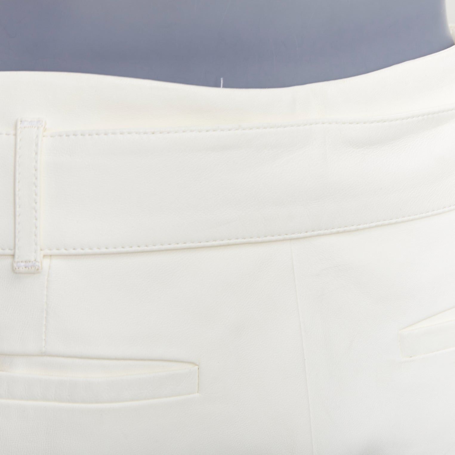 Frame FRAME butter cream lamb leather high waisted belted paperbag shorts 27" Size 27" / US 4 / IT 40 - 7 Thumbnail