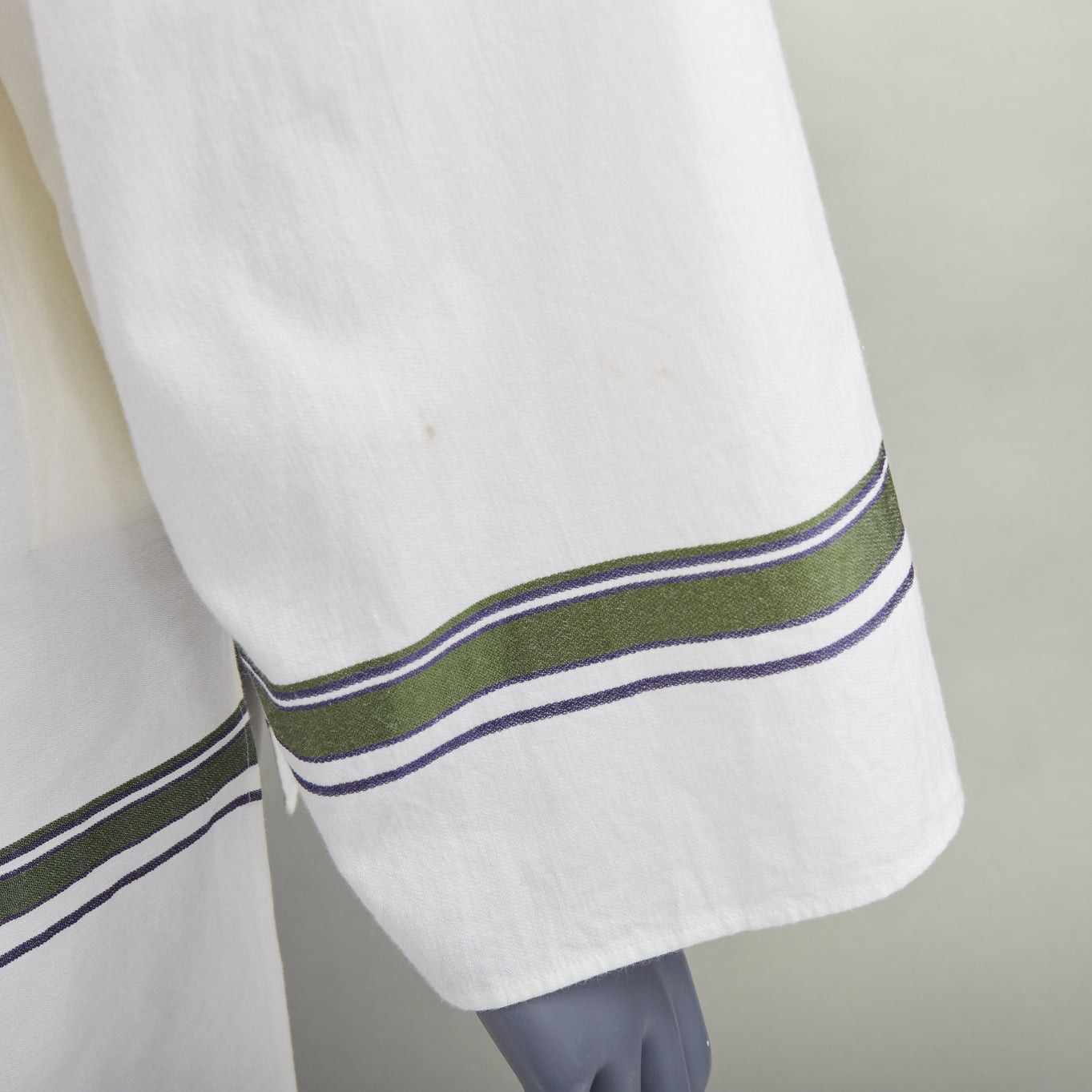 Other BACCA cream green cotton silk blend striped asymmetric oversized overshirt IT36 S Size XS / US 0-2 / IT 36-38 - 7 Thumbnail