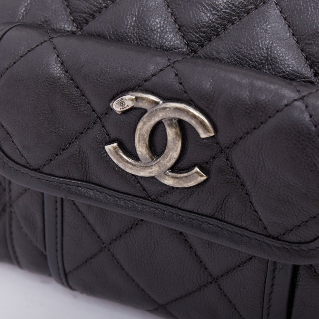 Chanel CHANEL Small Casual Riviera Zip black quilted leather ruthenium CC chain shoulder bag Size ONE SIZE - 7 Thumbnail