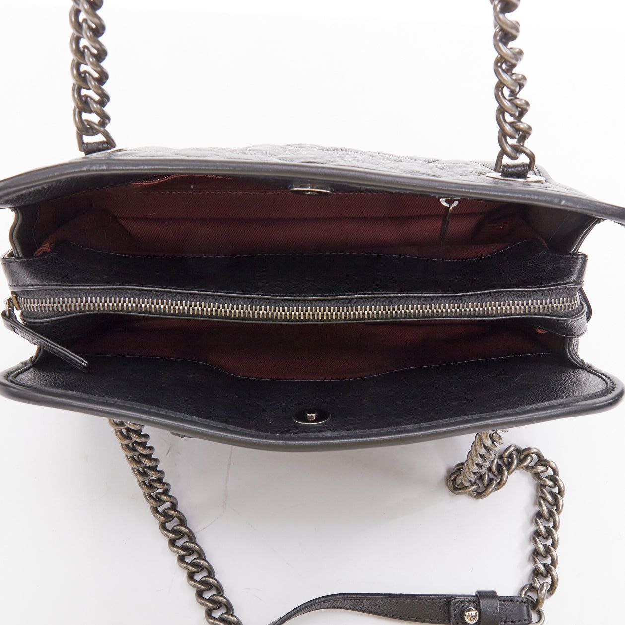 Chanel CHANEL Small Casual Riviera Zip black quilted leather ruthenium CC chain shoulder bag Size ONE SIZE - 9 Thumbnail