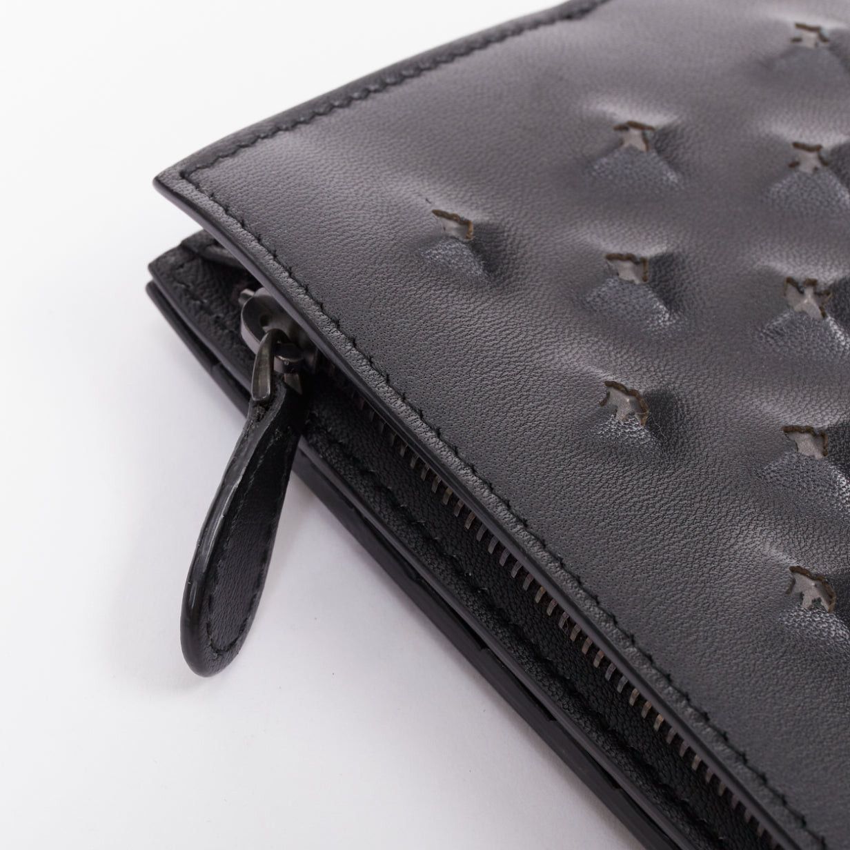 Bottega Veneta BOTTEGA VENETA black pierced stud details rectangular bifold purse wallet Size ONE SIZE - 7 Thumbnail
