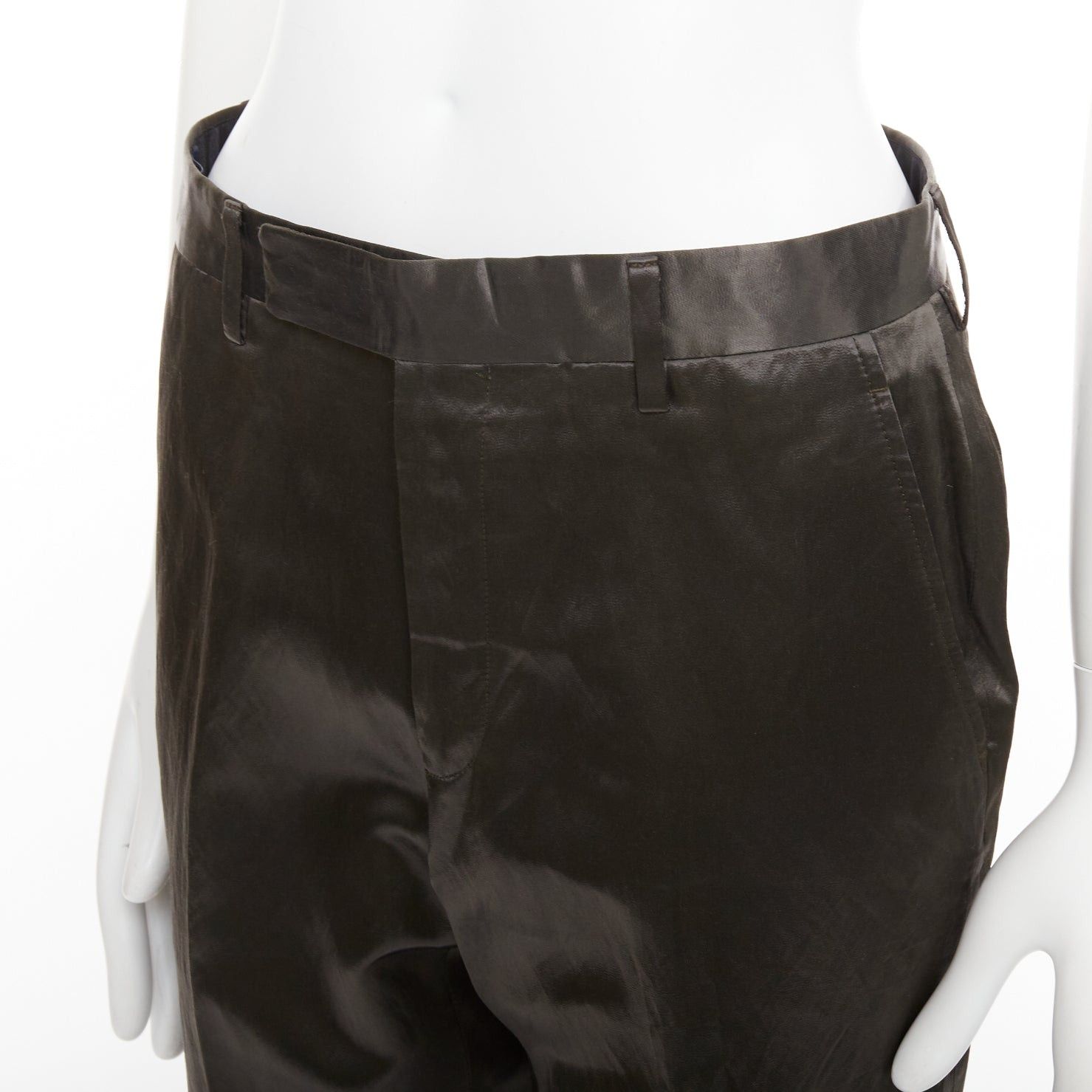 Lanvin LANVIN bronze cupro blend silky high waist cropped dress wide pants FR46 S Size US 28 / EU 44 - 2 Thumbnail