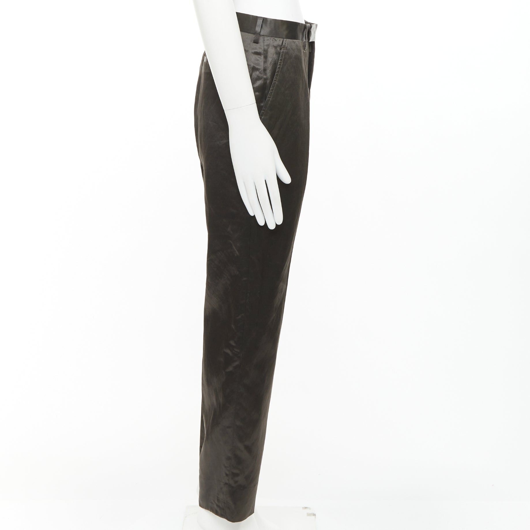 Lanvin LANVIN bronze cupro blend silky high waist cropped dress wide pants FR46 S Size US 28 / EU 44 - 4 Thumbnail